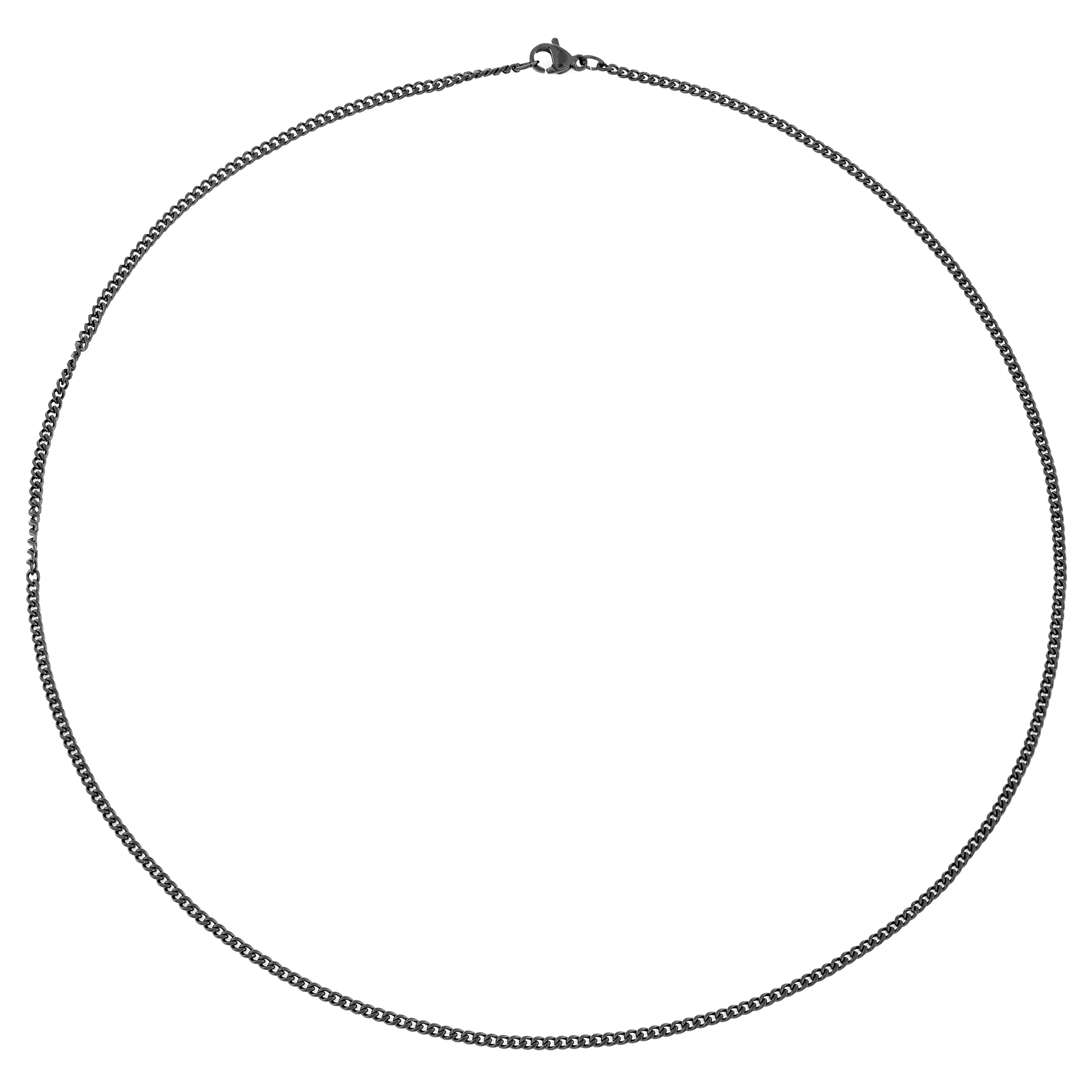 Schwarze Ketten Halskette 2mm  - 2