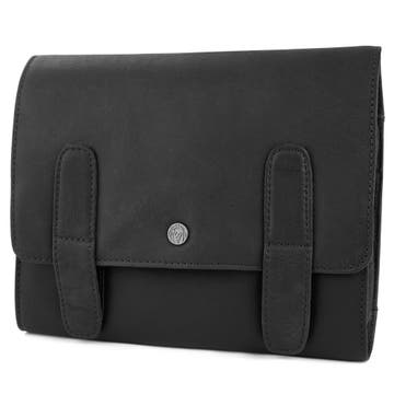 Oxford Black Hanging Toiletry Kit Leather Bag