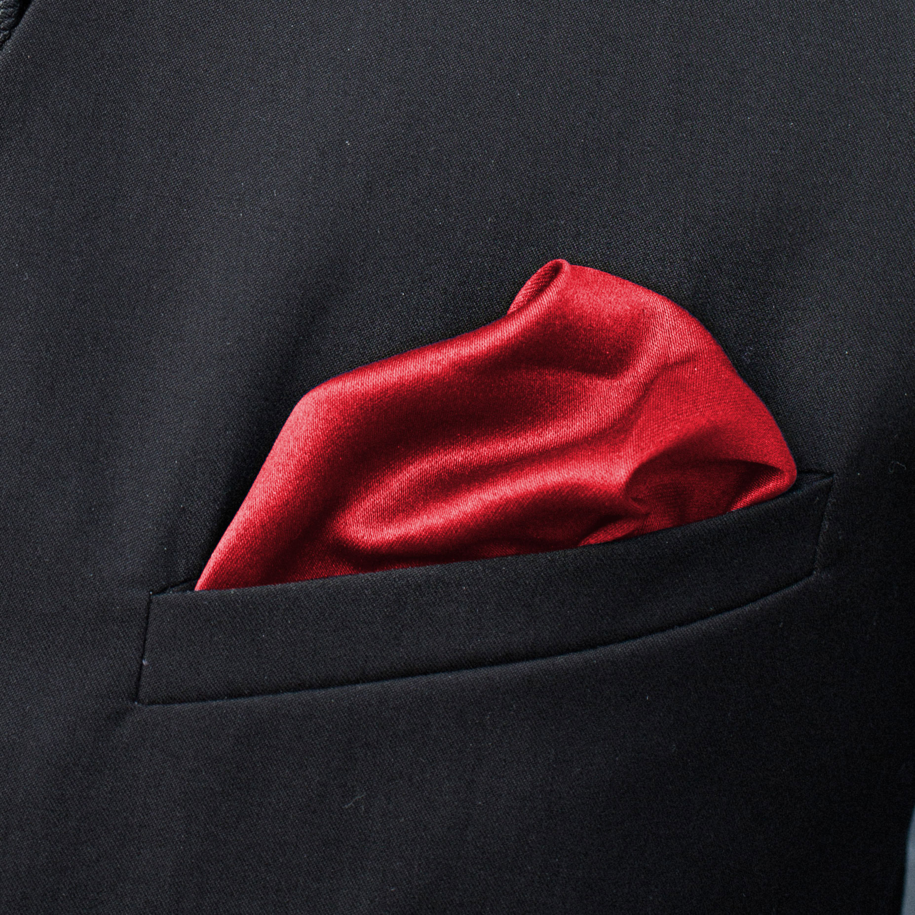 Shiny Red Simple Pocket Square - 3