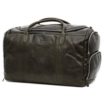 Montreal Large Olive Leather Duffel Bag