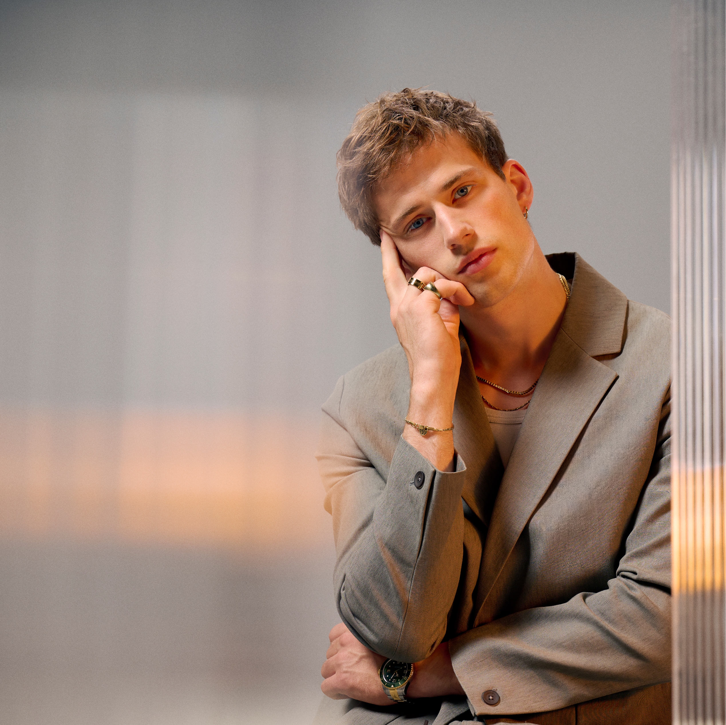 Essentials | 3 mm náramok s box retiazkou s obdĺžnikovými článkami v zlatej farbe - 3