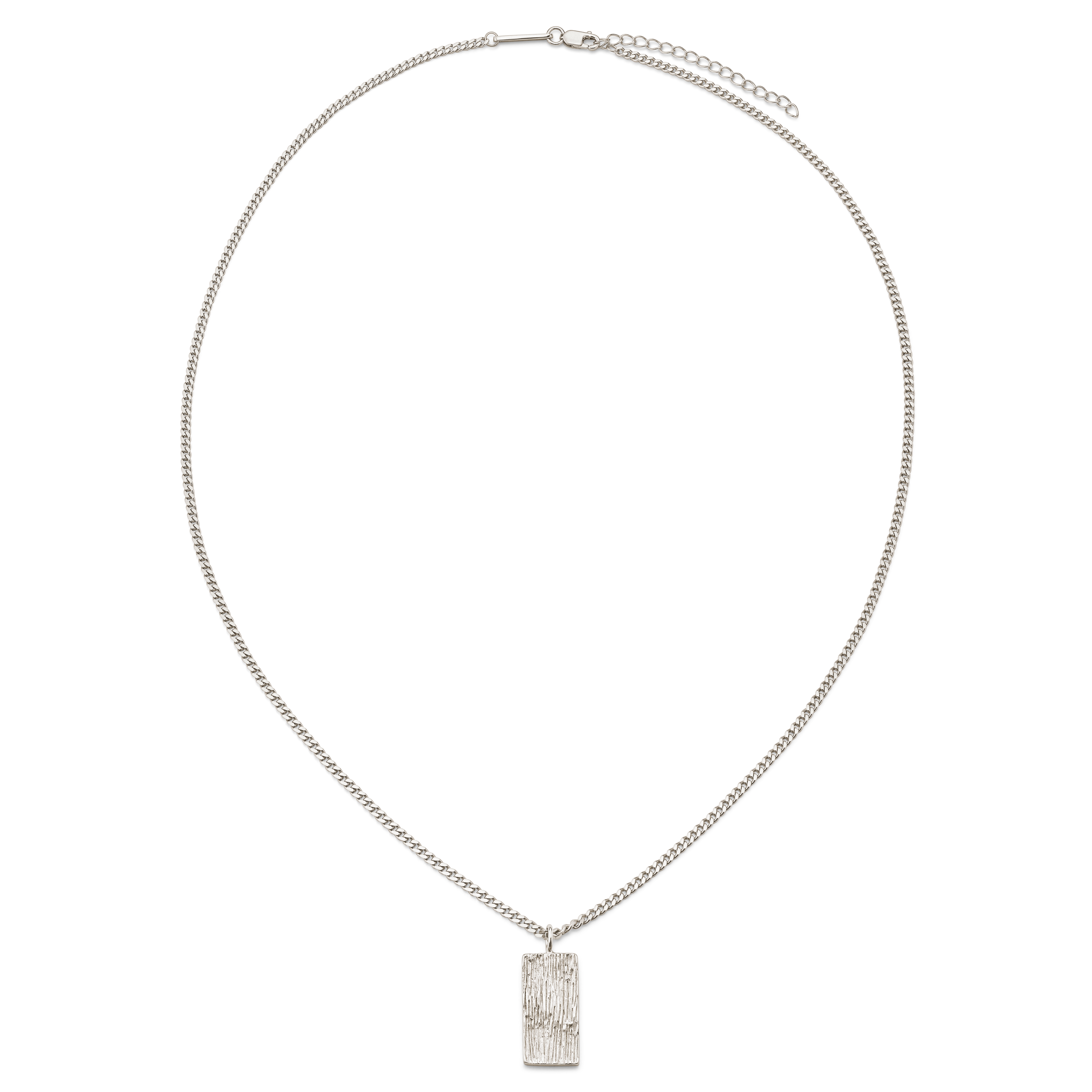 Rustic | Pinnoittamaton Raaka 925 Sterlinghopea Tunnus Kaulakoru - 6