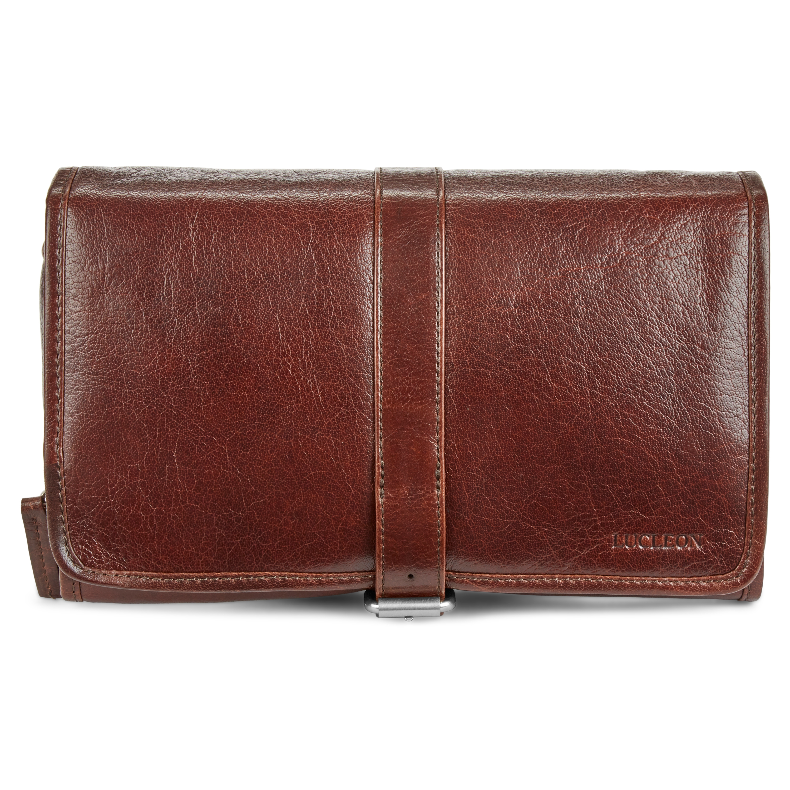 California Hanging Brown Leather Wash Bag - 3