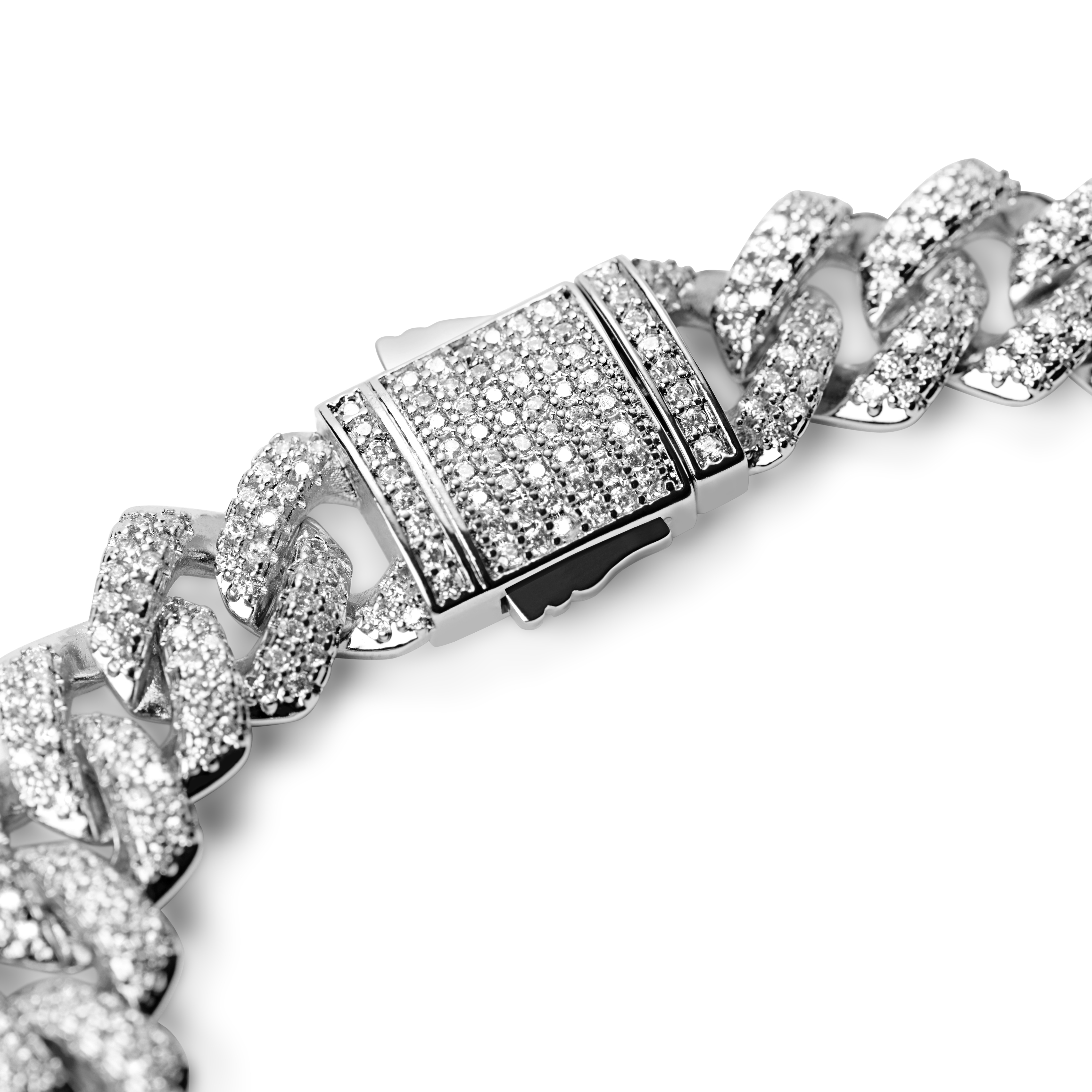 Nicos | silberfarbenes Diamant-Armband - Zackengliederkette mit Zirkonia  - 3