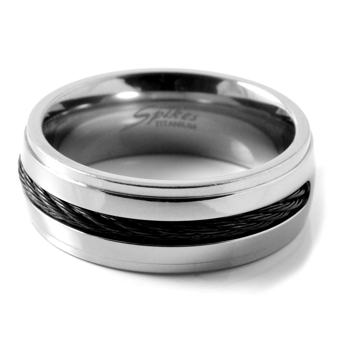 Unik Titanring med Svart Vaier - 2