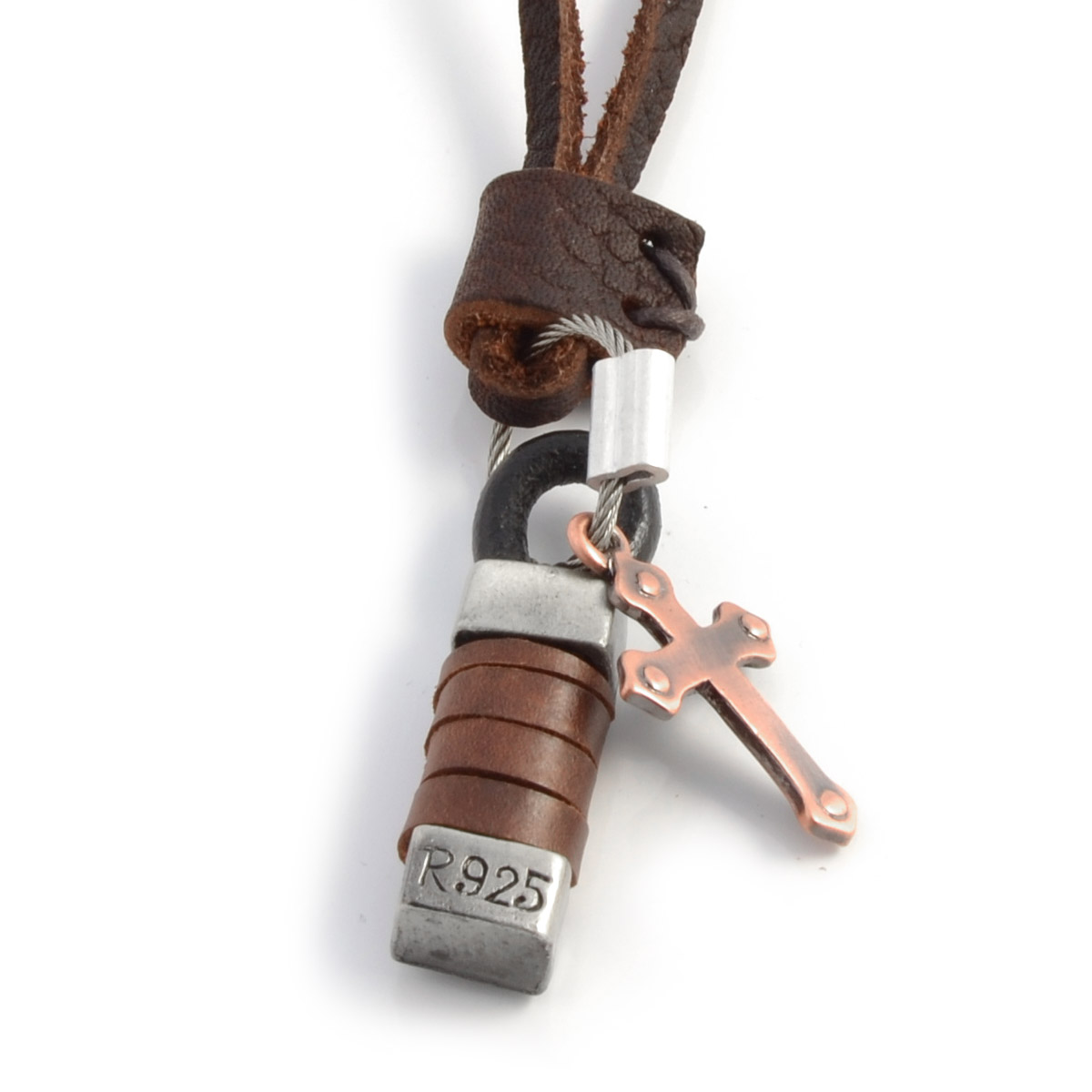 Collier de cuir R925 - 1