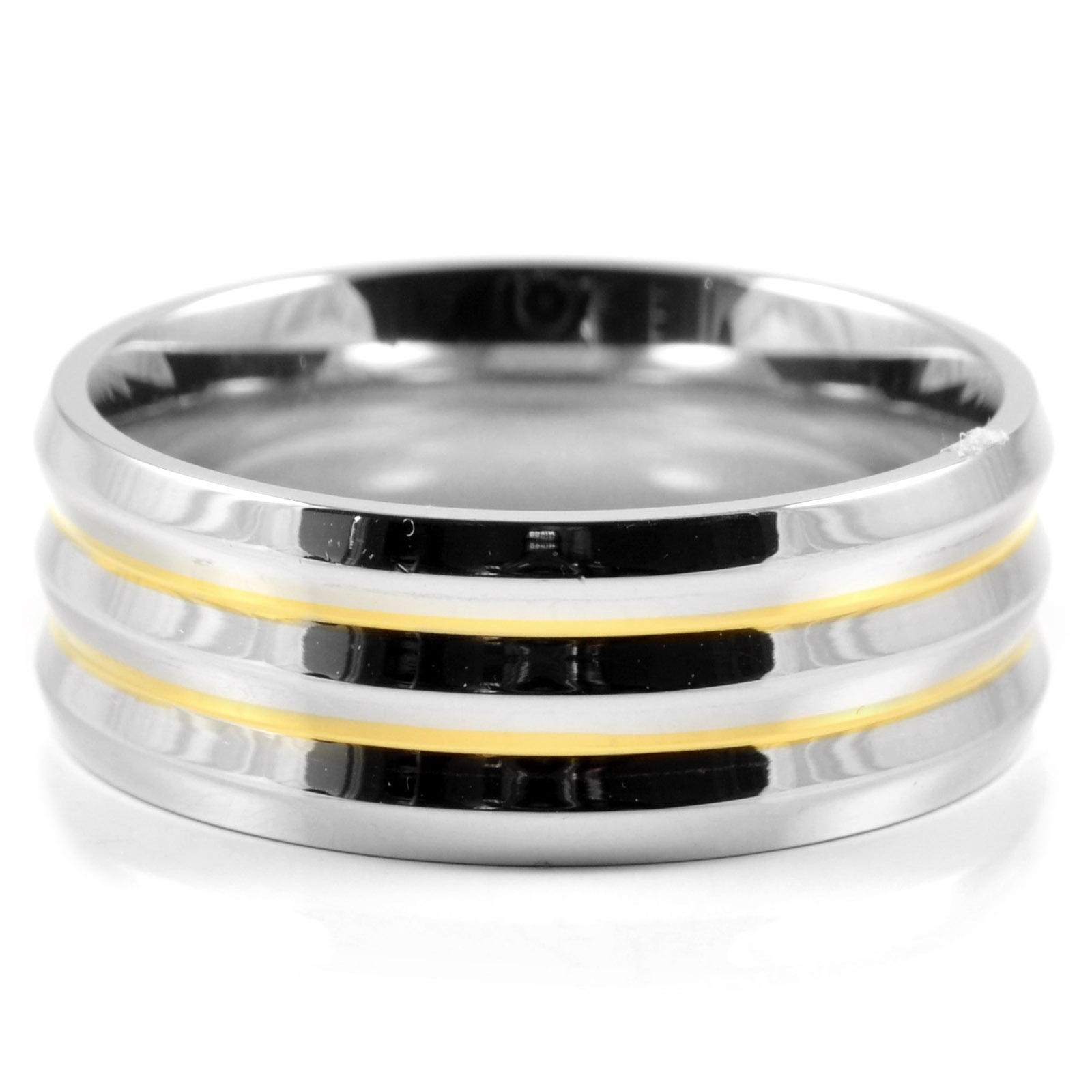 Svart Stålring med Guldfärgade detaljer - 2