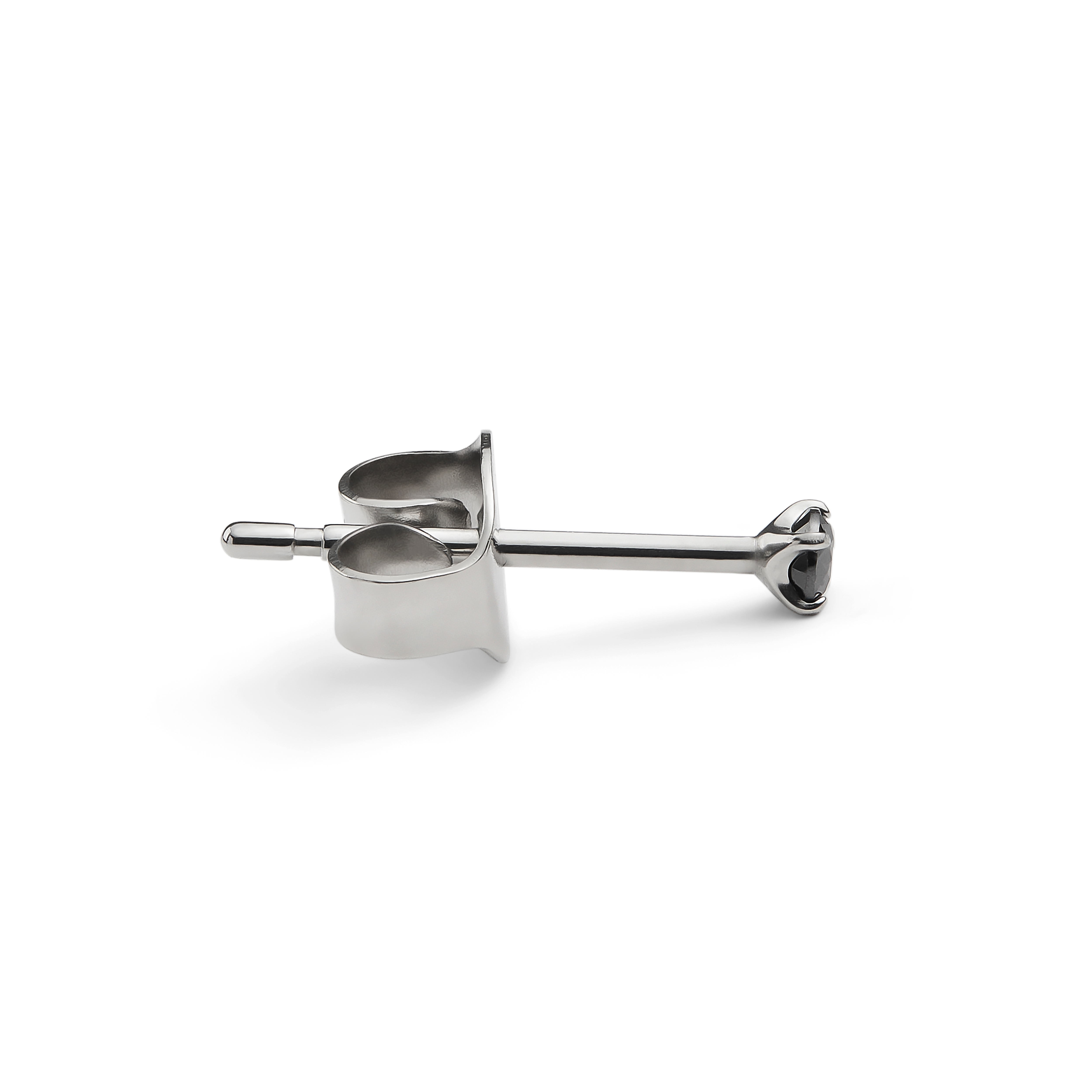 Aura | Clou d'oreille en titane avec zircone noire - 2 mm - 2