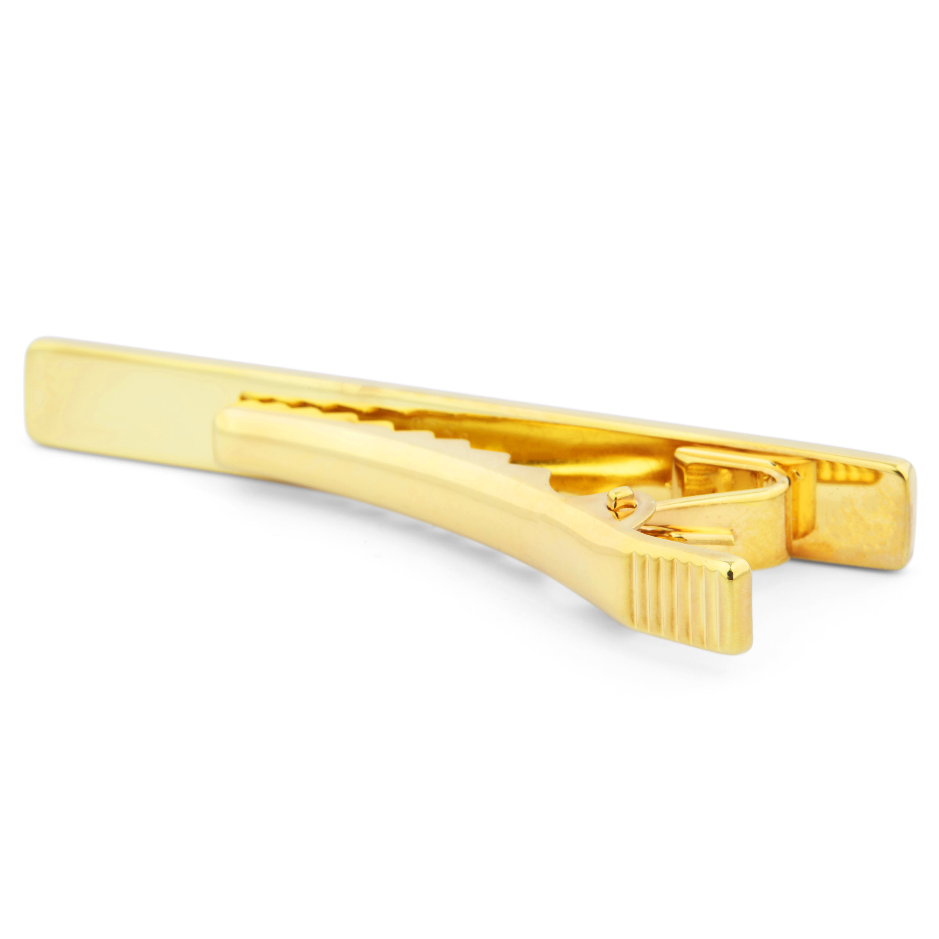 Gold 925s Rectangular Zirconia Tie Clip - 3