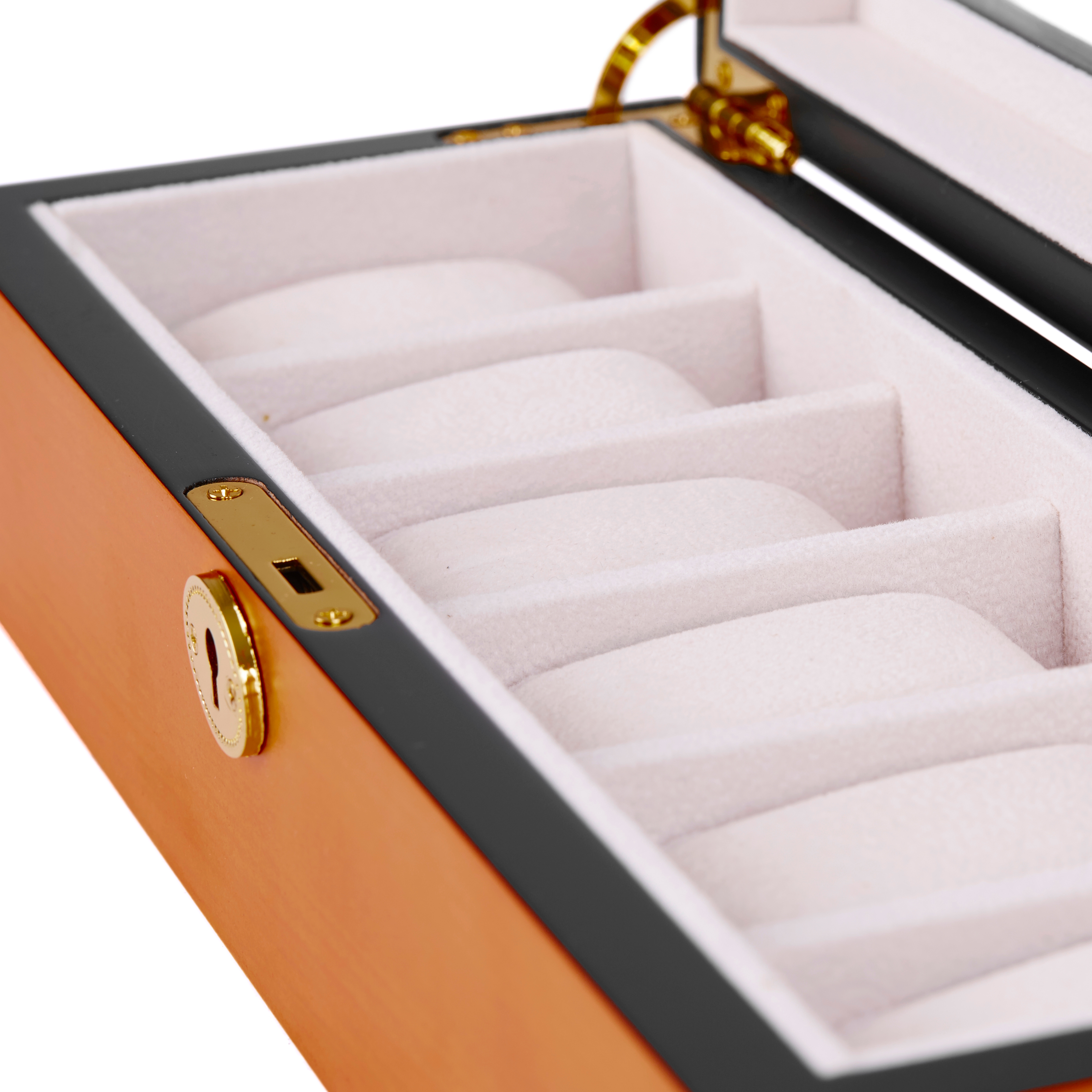 Låsbar Kompakt Klocklåda i Ek - 6 klockor - 6