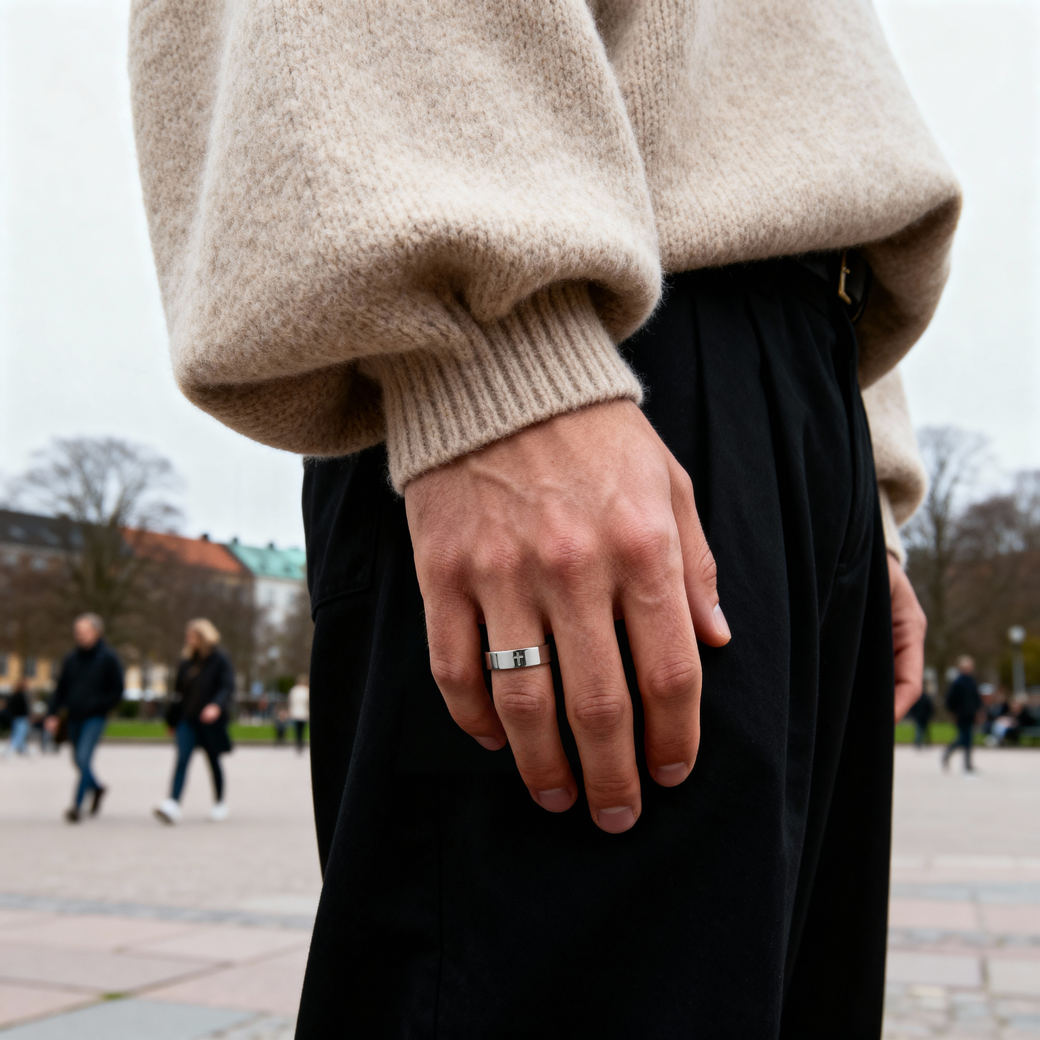 Unity | 6 mm prsteň z nehrdzavejúcej ocele v striebornej farbe s krížom - 2