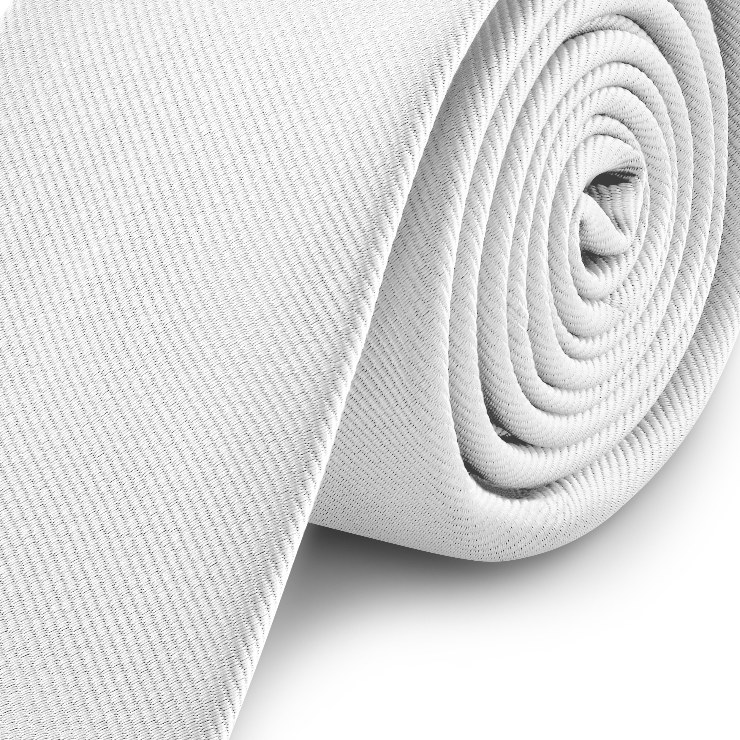 Vékony fehér grosgrain nyakkendő - 6 cm - 3