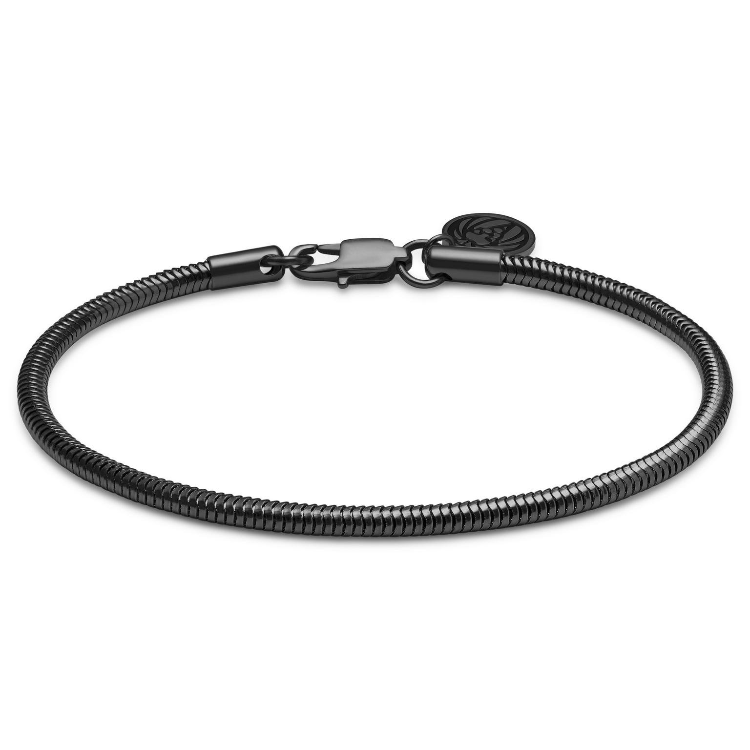 Essentials | 3 mm Gunmetal Black Snake Chain Bracelet Essentials | 3 mm Gunmetal Black Snake Chain Bracelet