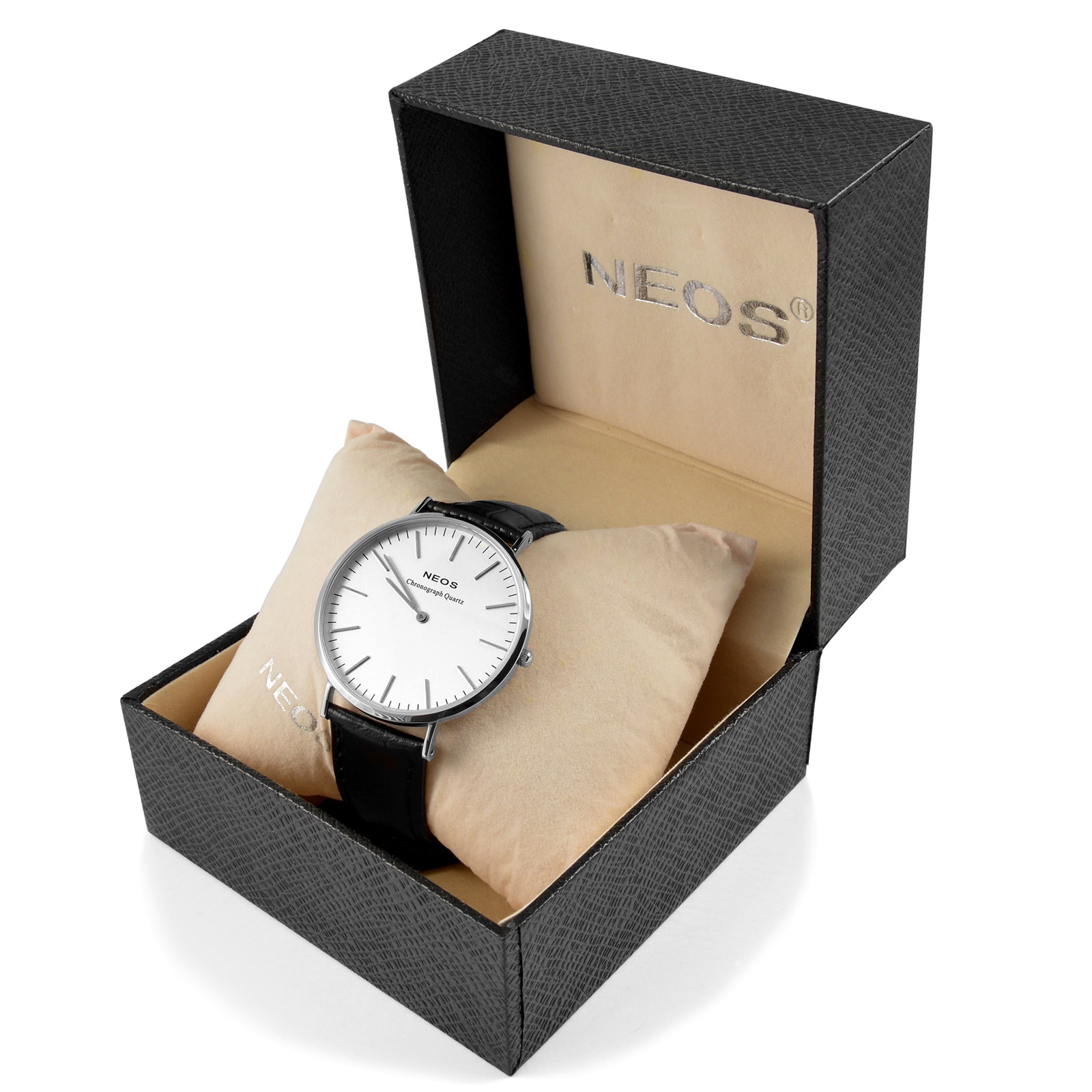 Zwart Wit Klassiek Saffier Horloge - 5