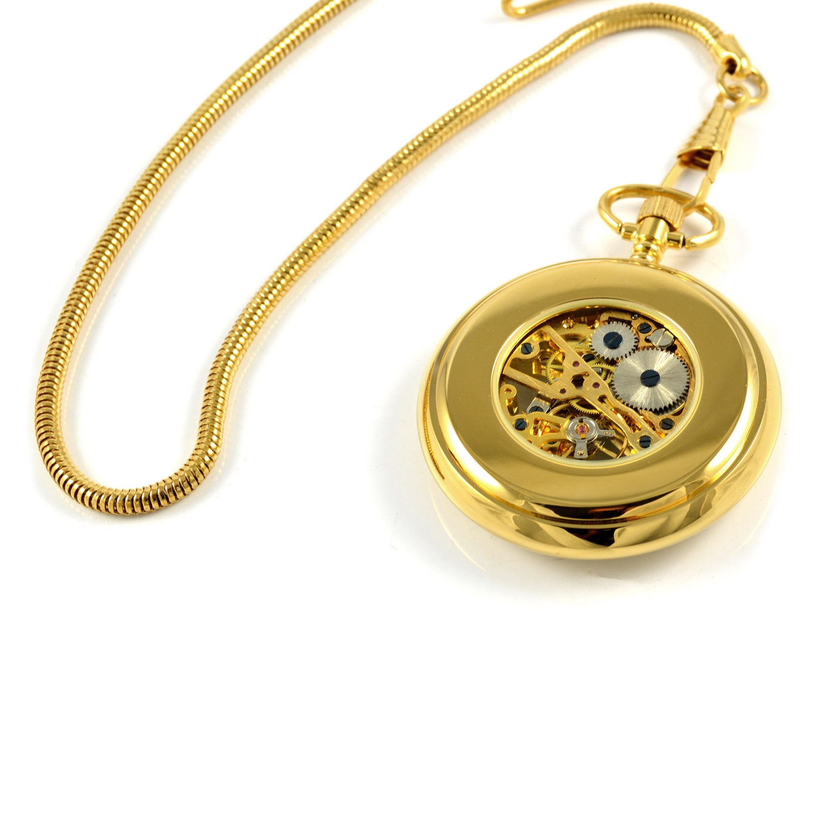 Mechaniczny zegarek kieszonkowy w złotym kolorze - 3