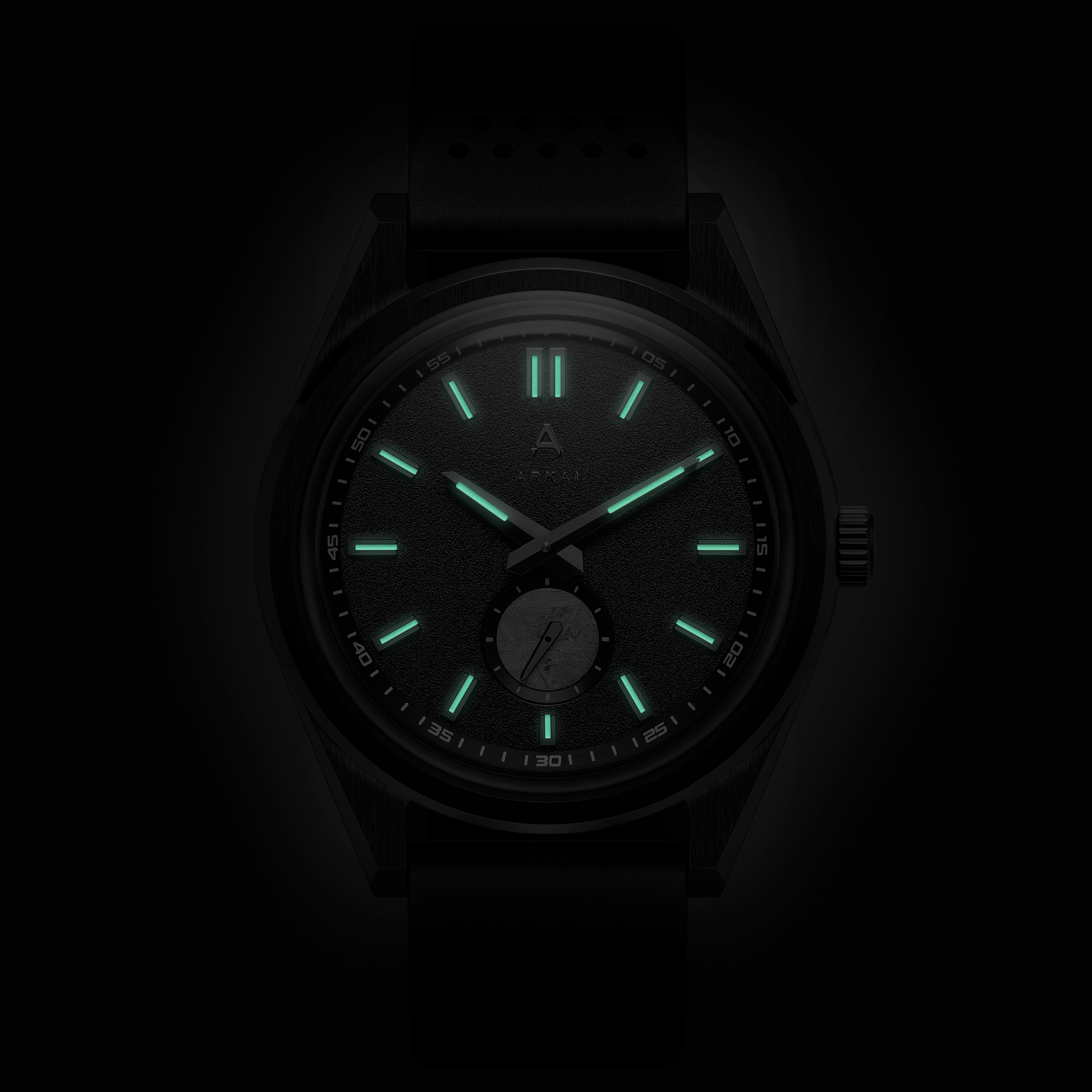 Mond | Montre Meteorite en acier inoxydable noir - série limitée - 13