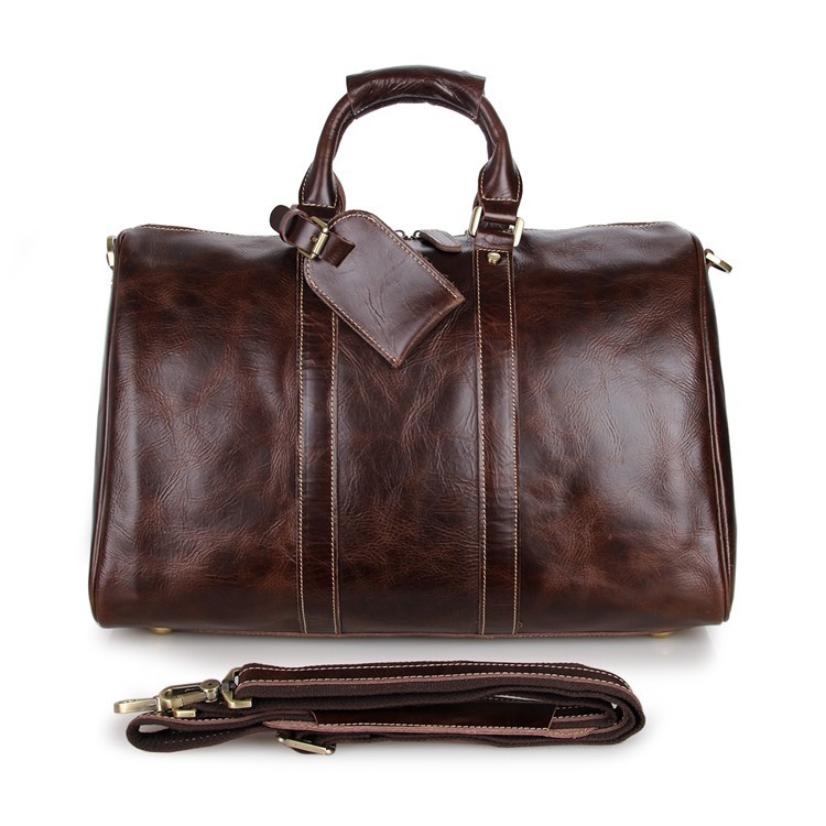 Stylish Brown Leather Holdall - 2