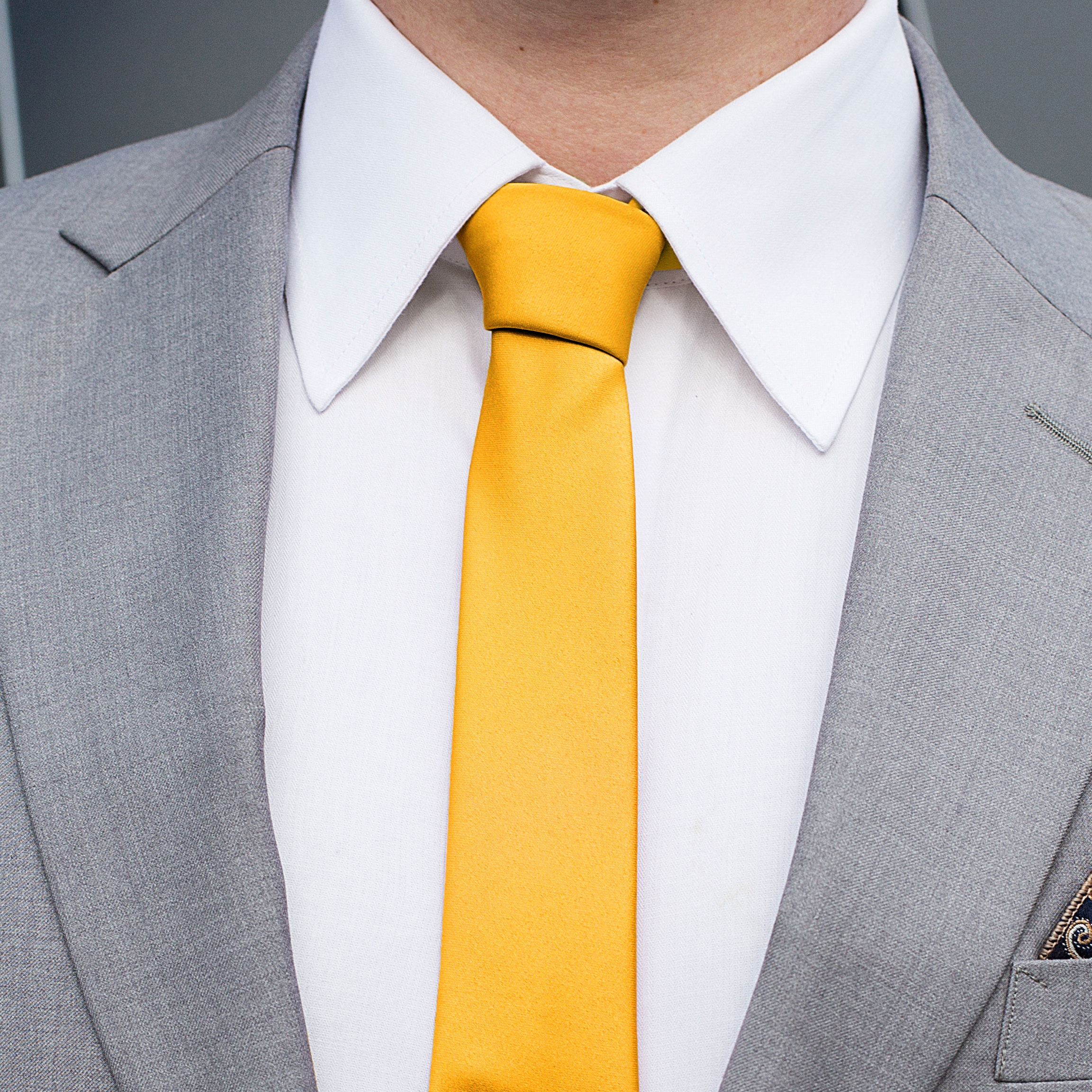 Ochre Yellow 6cm Basic Necktie  - 2