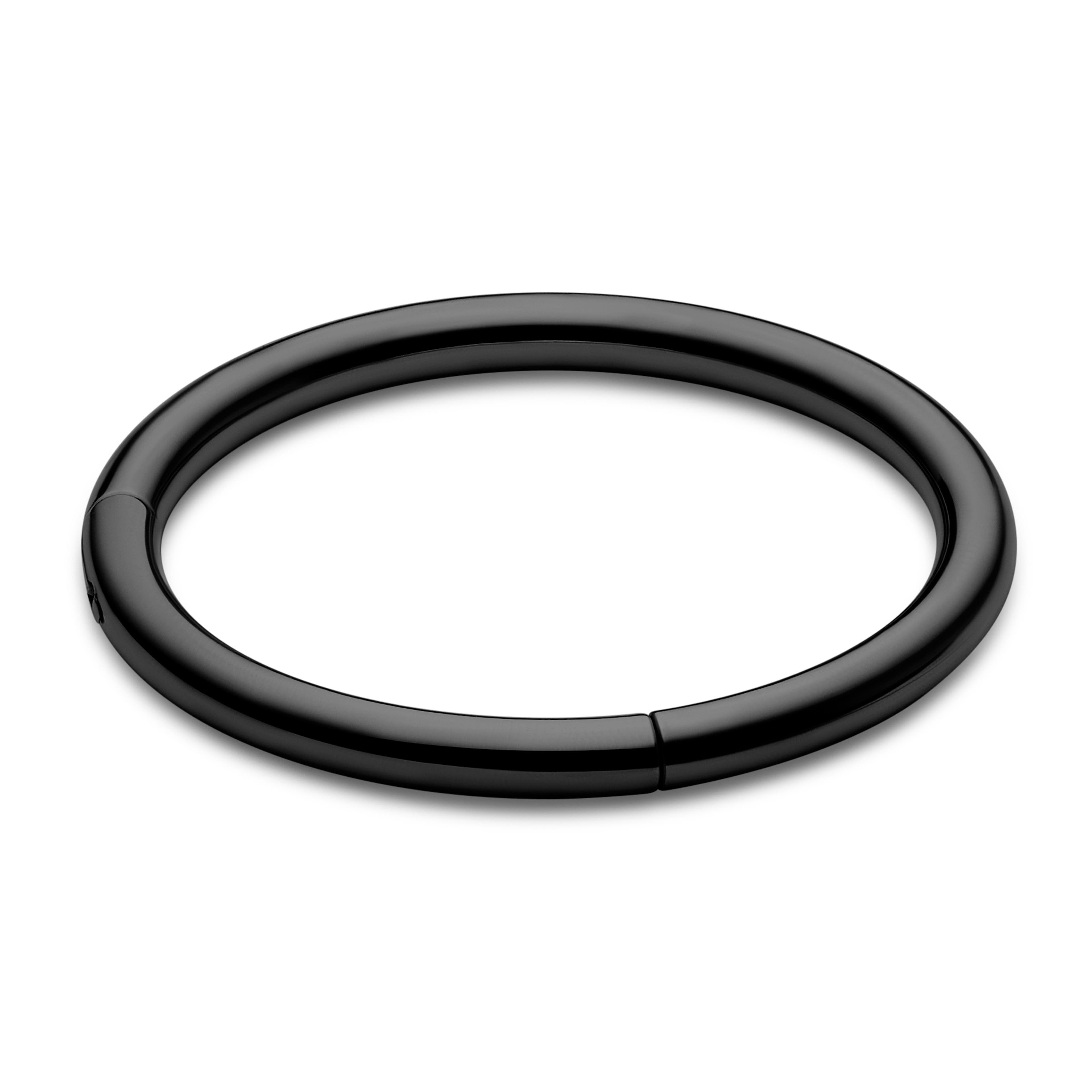 Piercing anneau noir en acier chirurgical 10 mm 