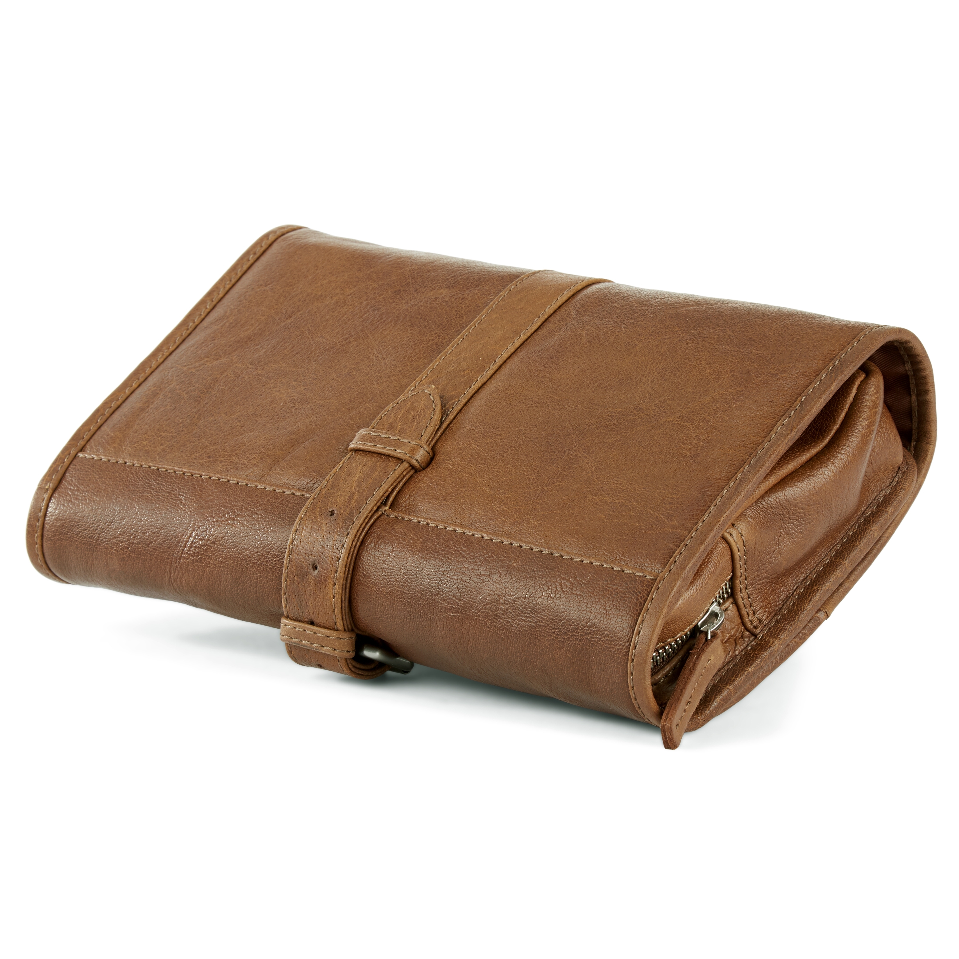 California Lysebrun Utbrettbar Toalettmappe av Skinn - 6