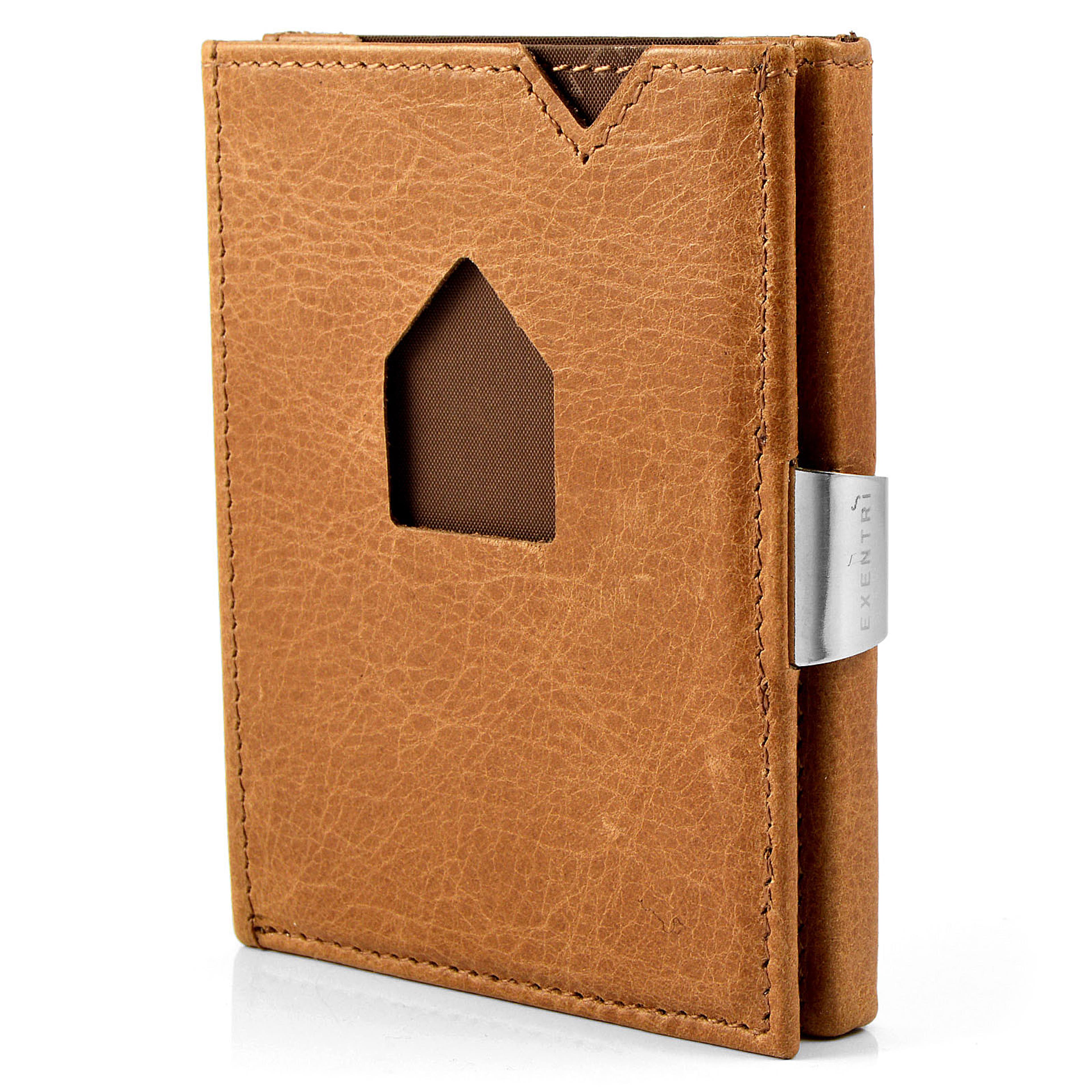 Tan Leather Card Holder With RFID Blocker