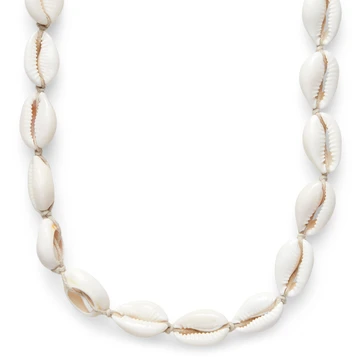 Cowrie | Tide kestaga kaelakee helepruuni nööriga Cowrie | Tide kestaga kaelakee helepruuni nööriga