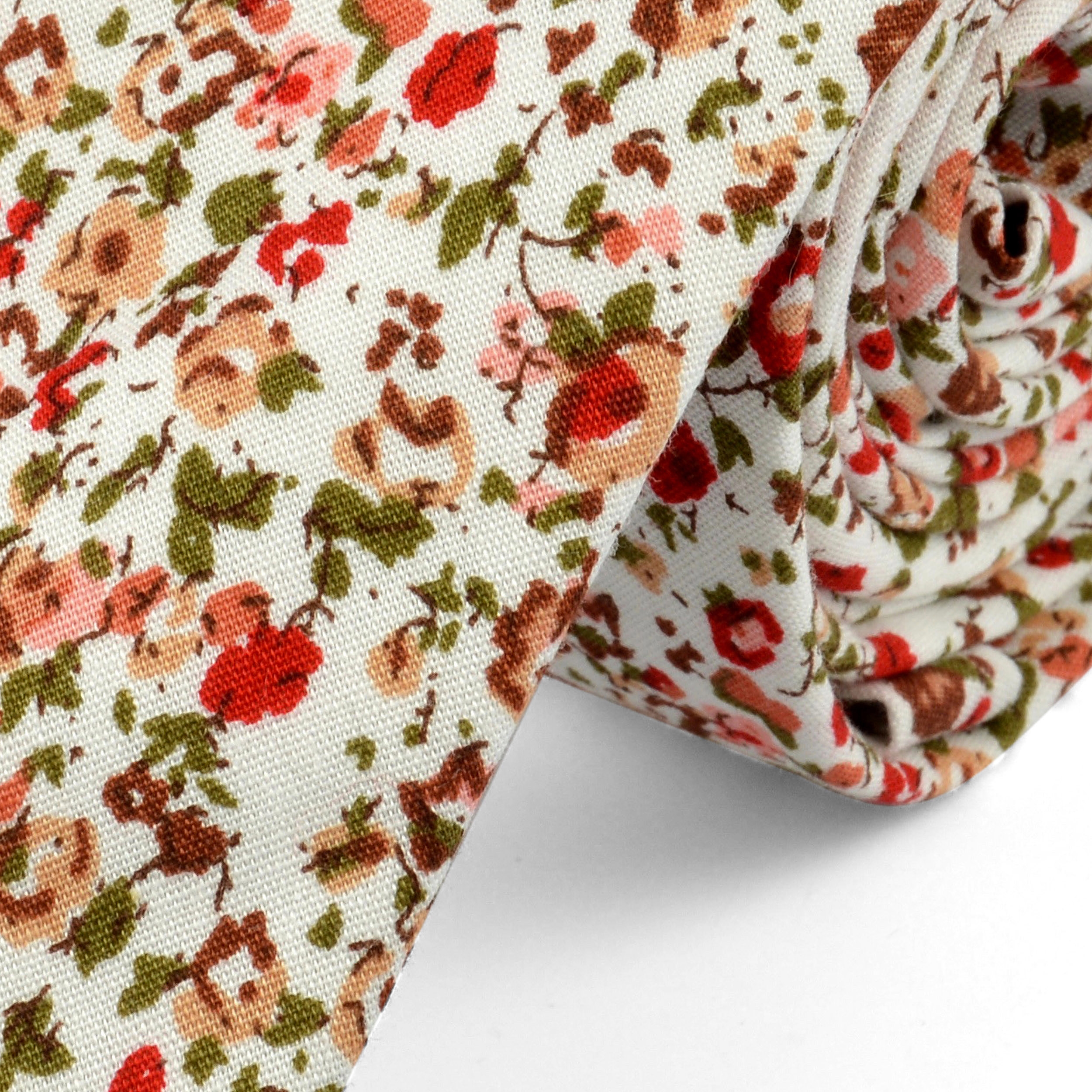 Bawełniany krawat w czerwone kwiaty - 2