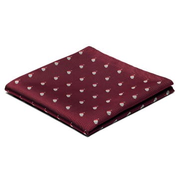 Burgundy Christmas Skull Pattern Pocket Square Burgundy Christmas Skull Pattern Pocket Square