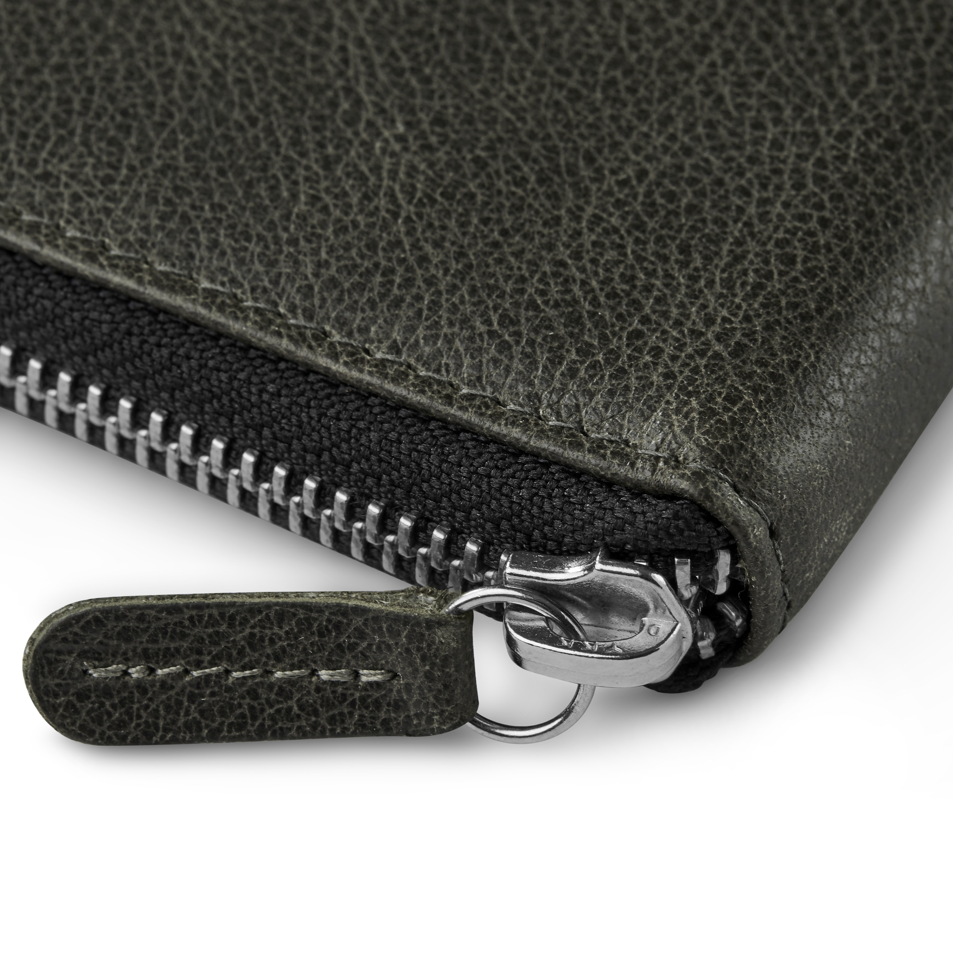 Licio Zip-Lined Brown-Grey RFID Leather Wallet - 11