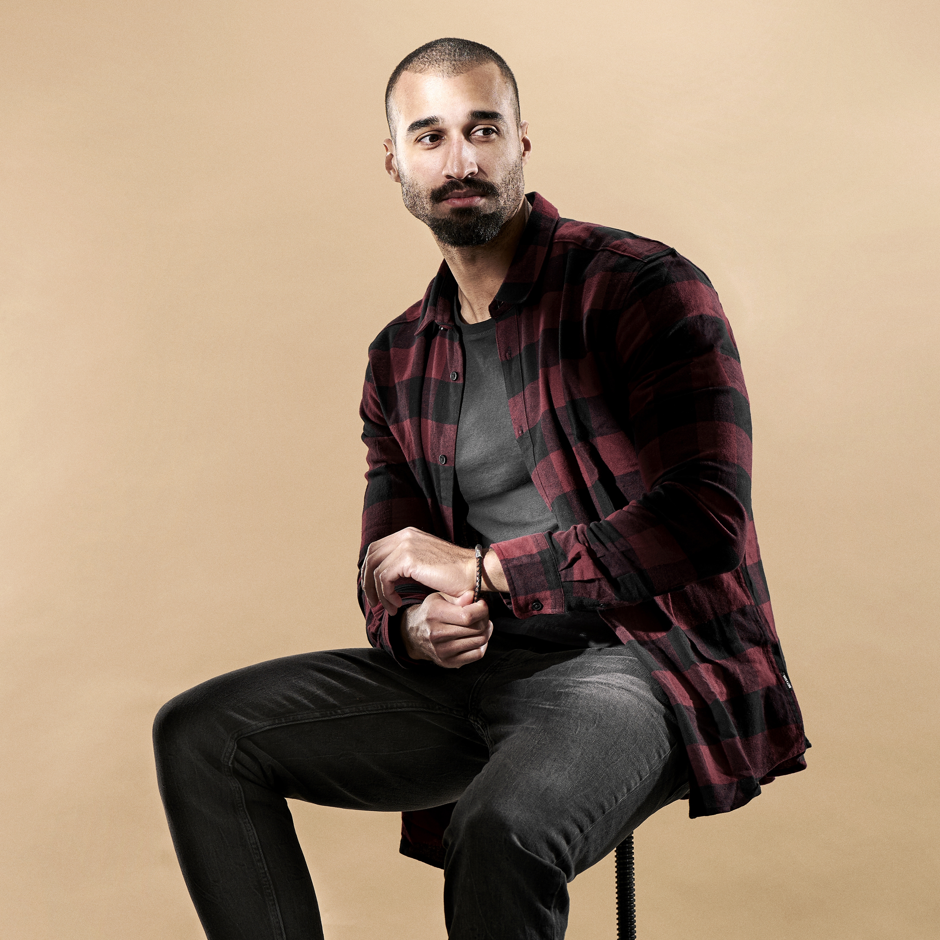 Collins 6 mm Vintage og Sort Læder Armbånd - 4