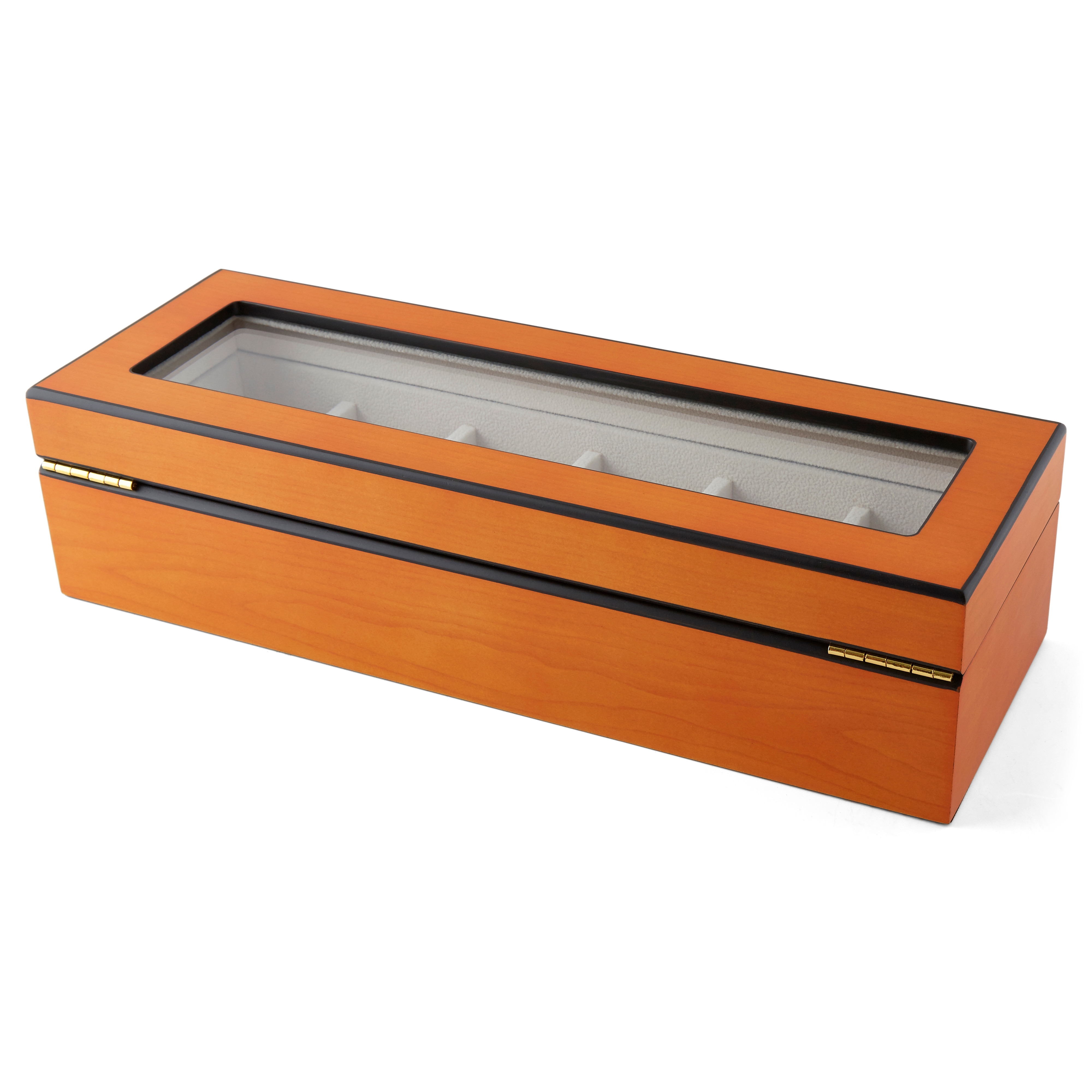 Låsbar Kompakt Klocklåda i Ek - 6 klockor - 3