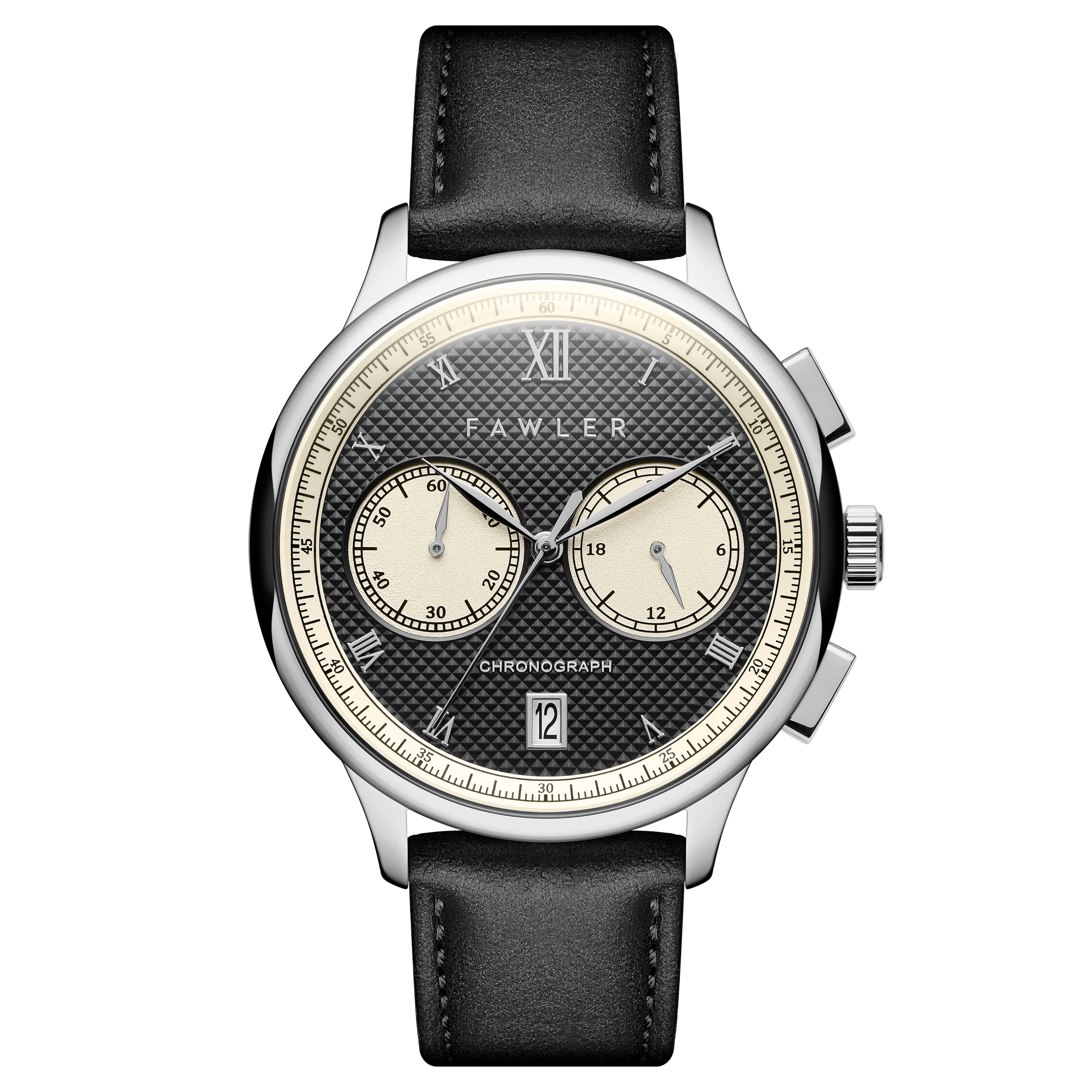 Cicero | Ceas vintage negru cu cronograf 