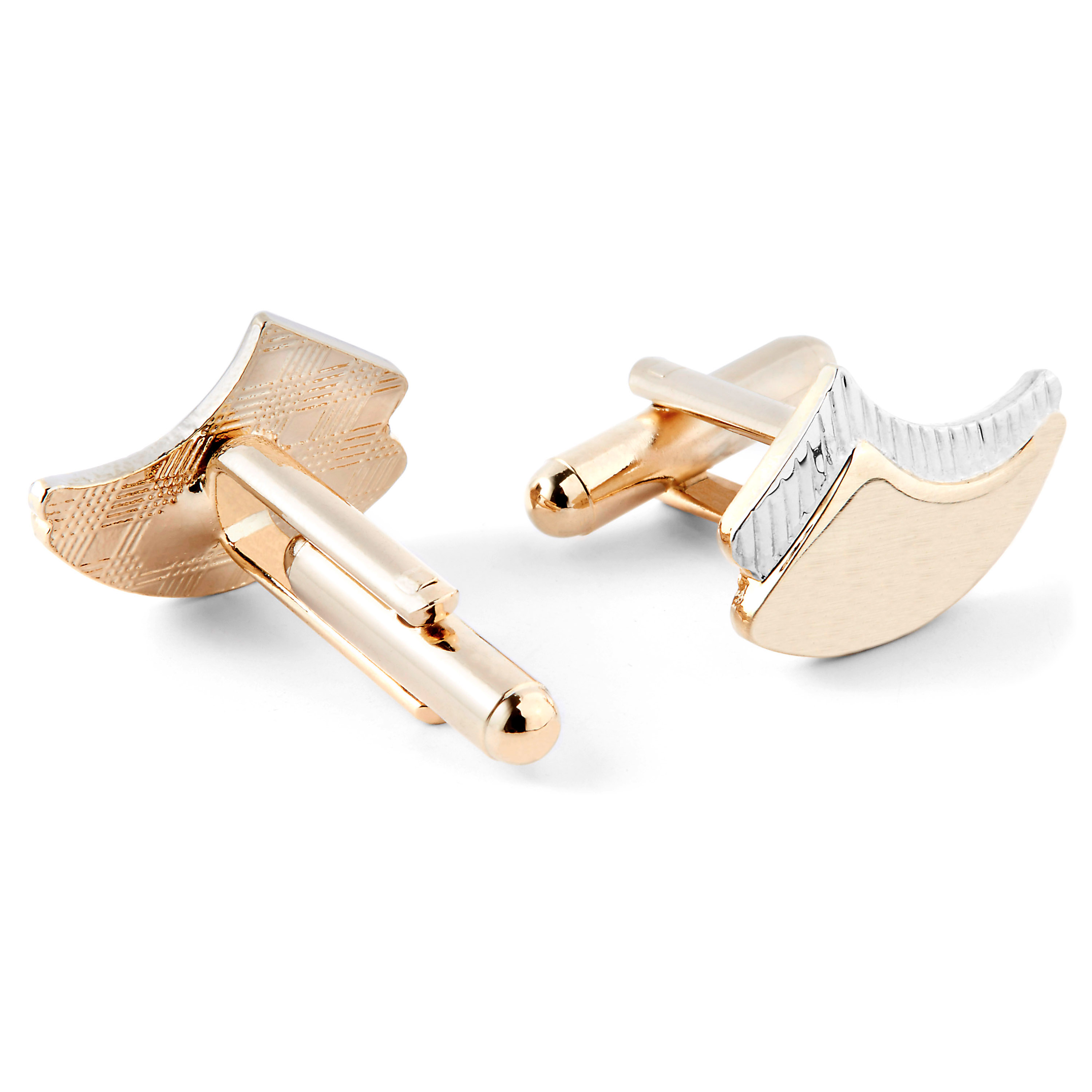 Boutons de manchette or et argent ondulés - 3