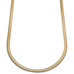 Essentials | 6 mm Gold-Tone Herringbone Chain Necklace