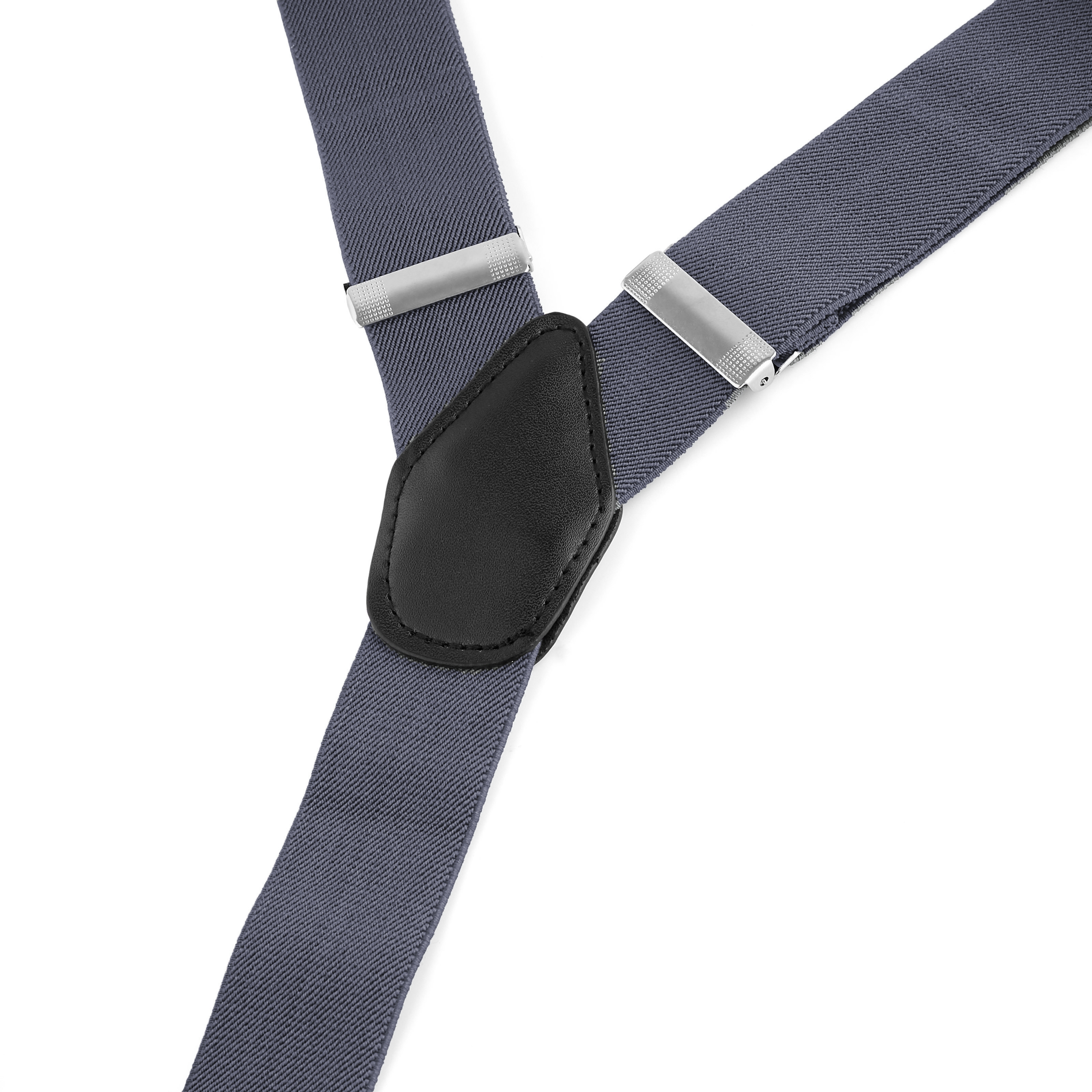 Bretelles larges à boutons - couleur gris anthracite  - 3