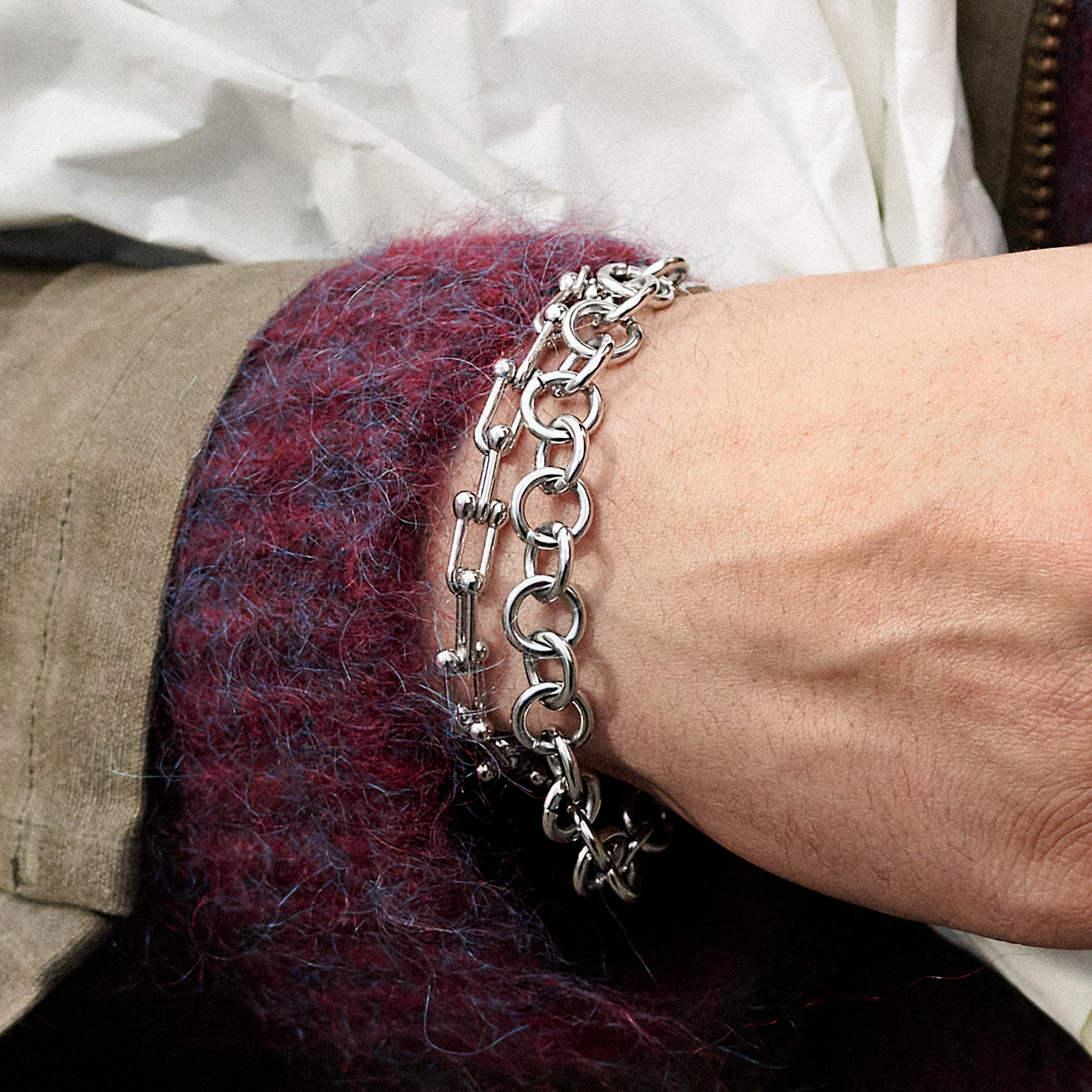 New Classics | 10mm Silver-Tone Stainless Steel Chunky Bracelet - 4