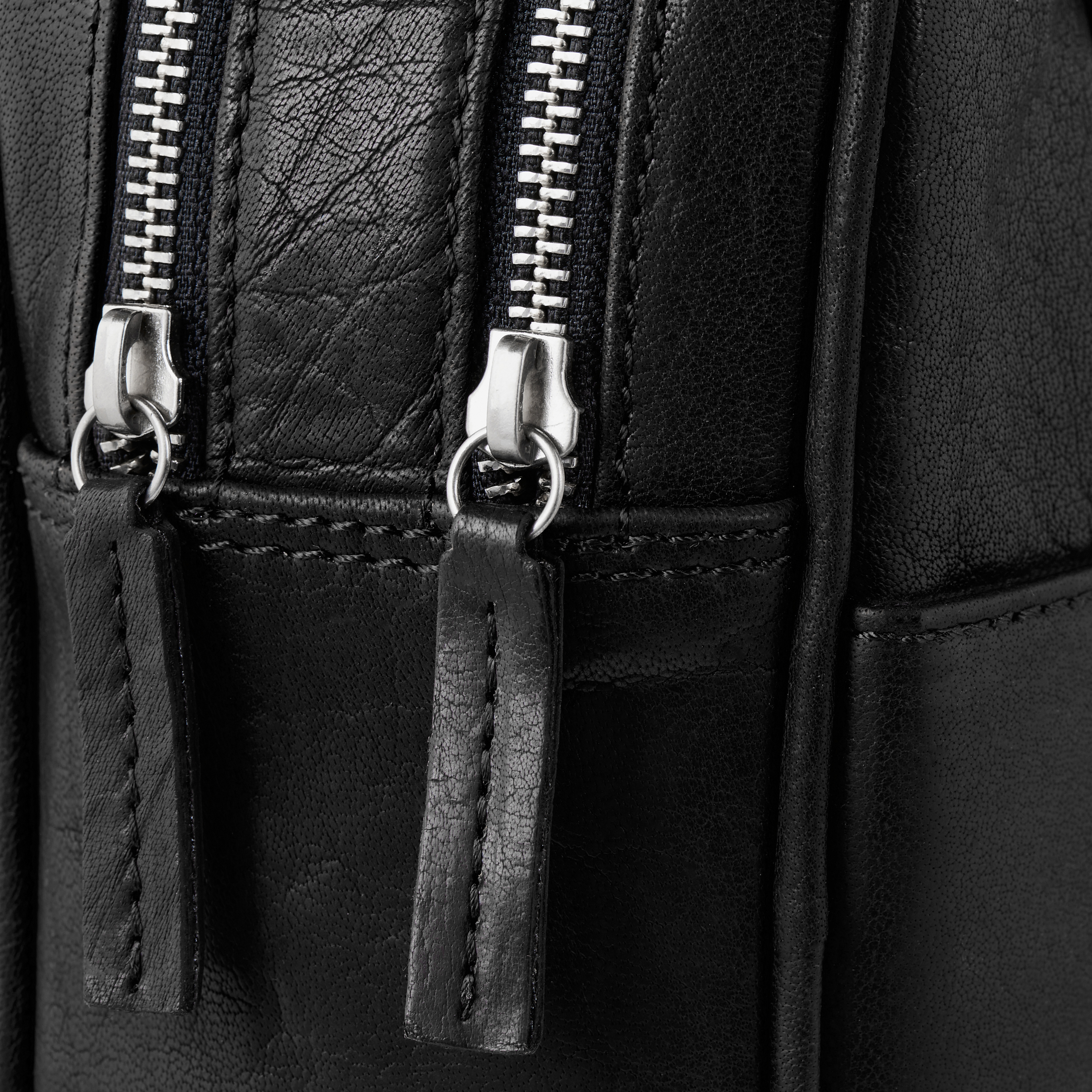 Montreal Double Zip Executive Svart Läderväska - 12