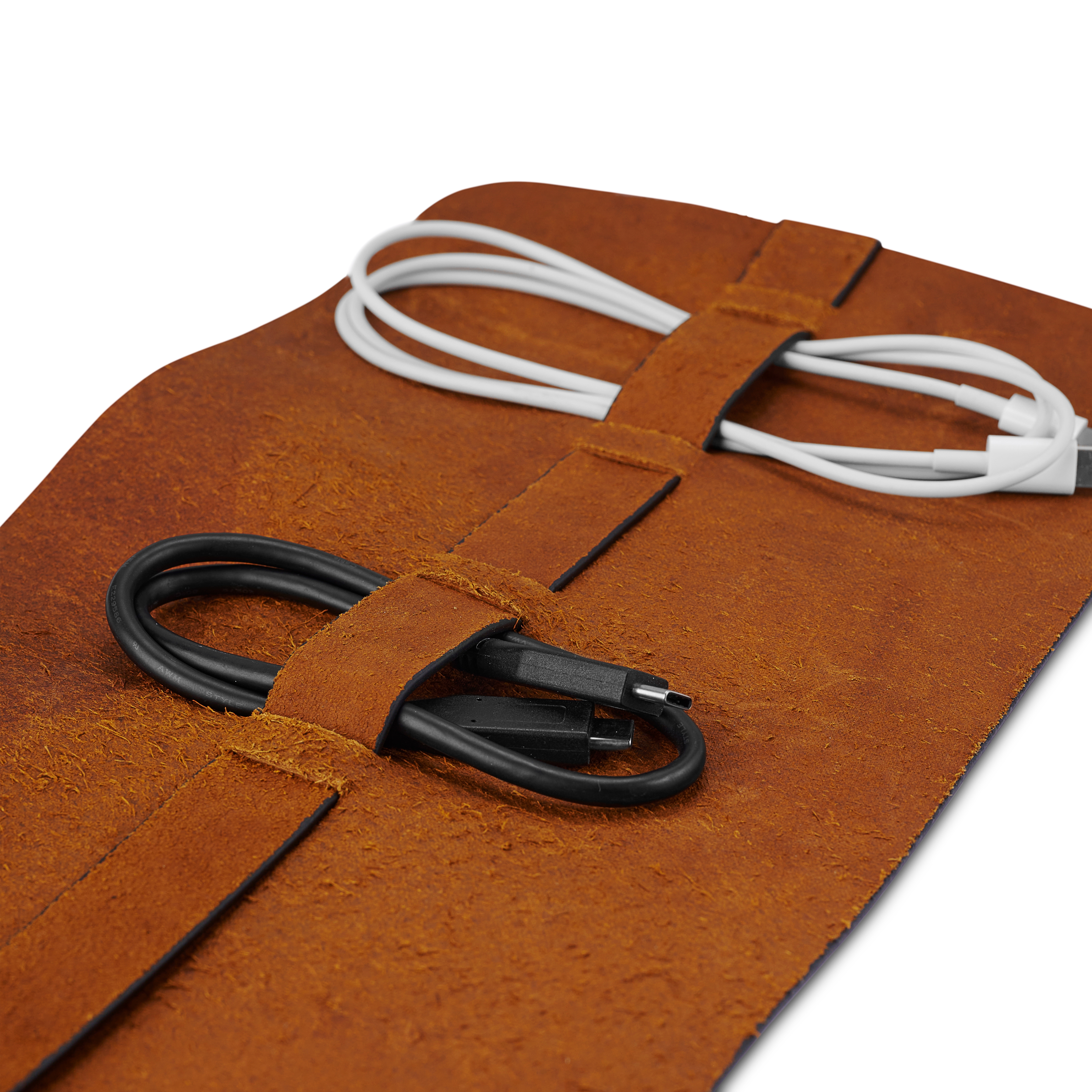 Kabelfodral i Brunt Läder - 3