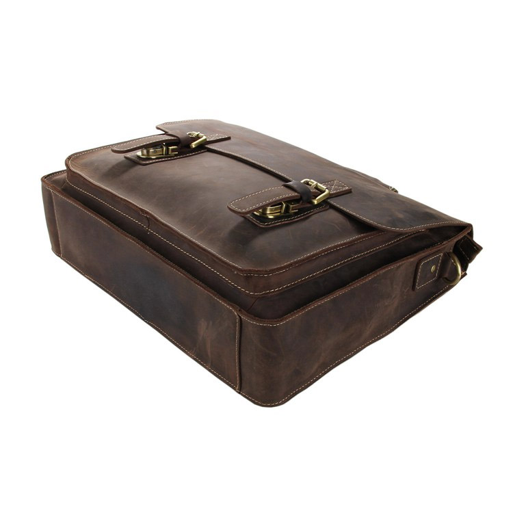 Borsa in pelle marrone scura Marlano - 9
