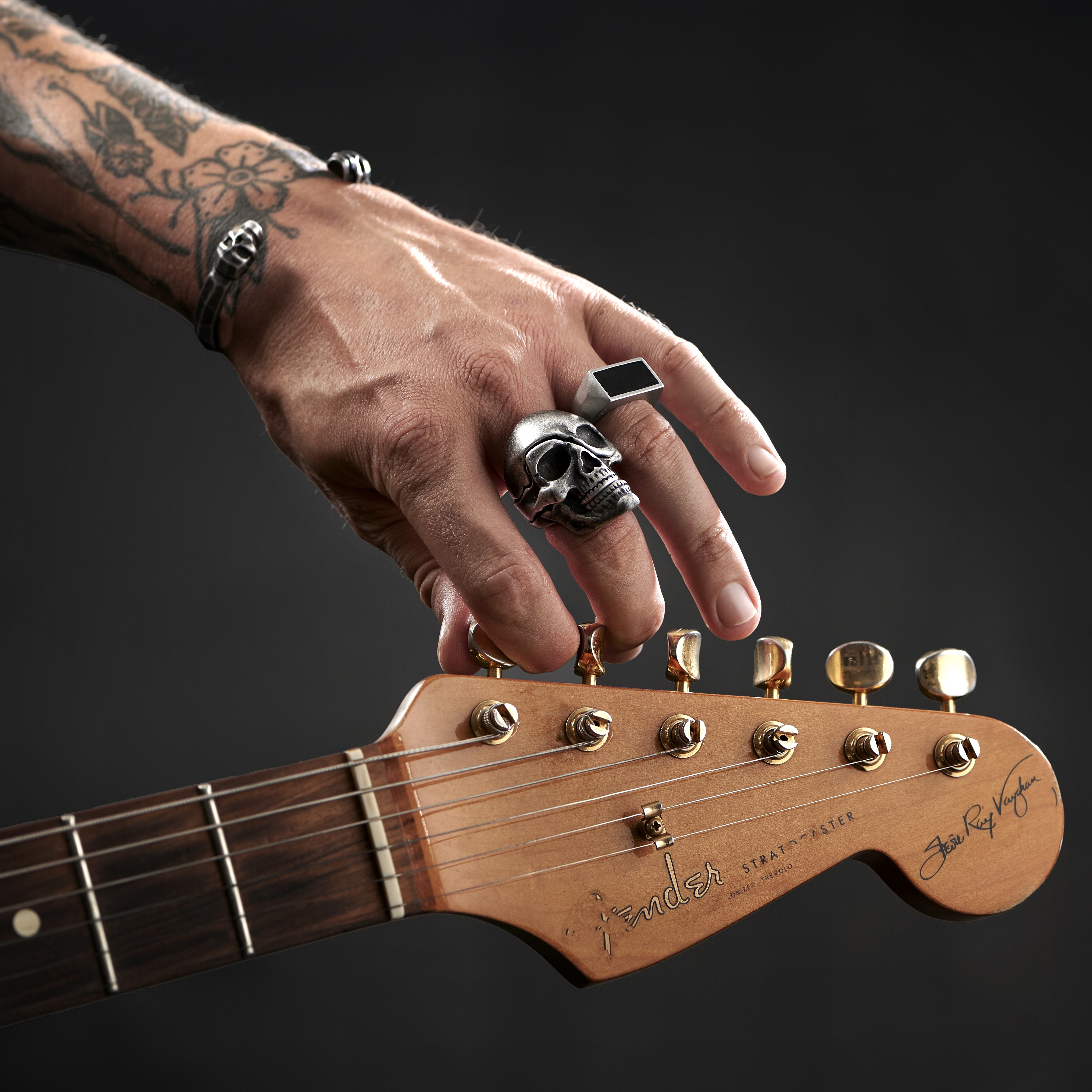 Jax 3-In-1 Stainless Steel Skull Ring - 5