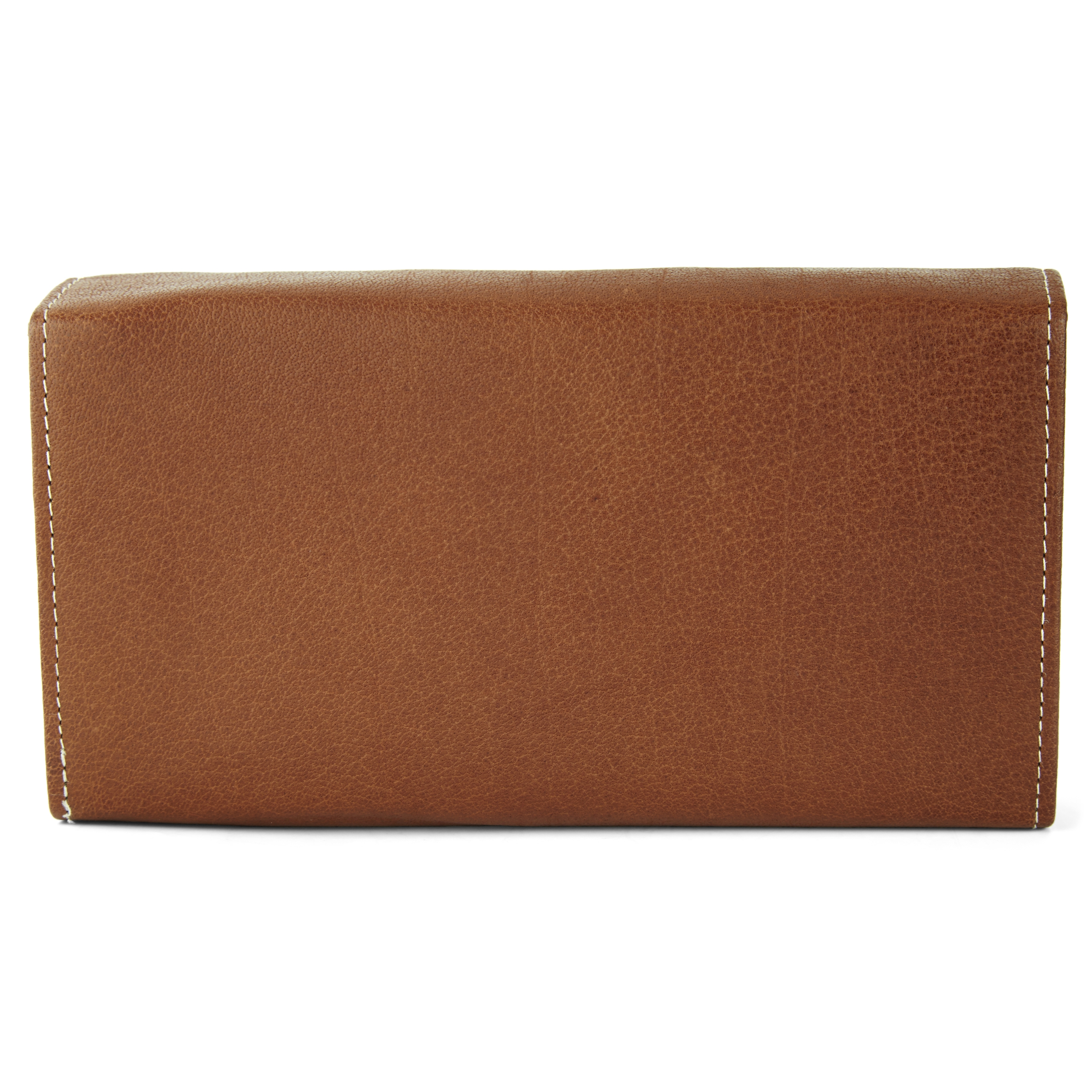 Cartera clásica estilo acordeón de cuero canela Oxford  - 4