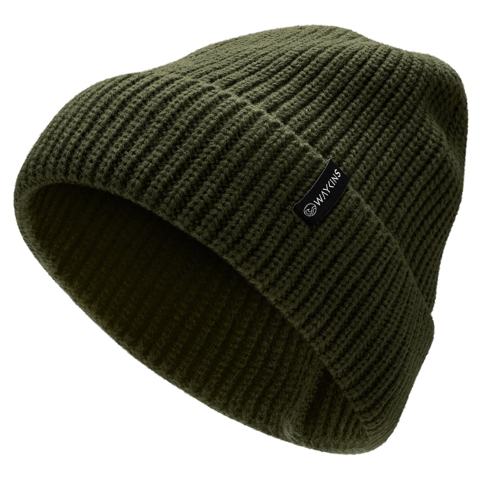 Baltic | Beanie couleur olive en Acrylique à mailles côtelées Baltic | Beanie couleur olive en Acrylique à mailles côtelées