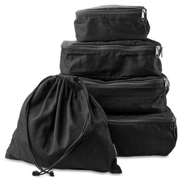 Комплект от 5 черни органайзера за багаж