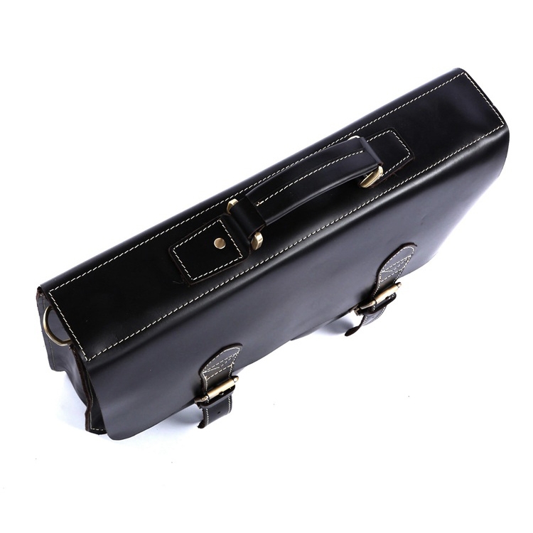 Черна кожена бизнес чанта - 4