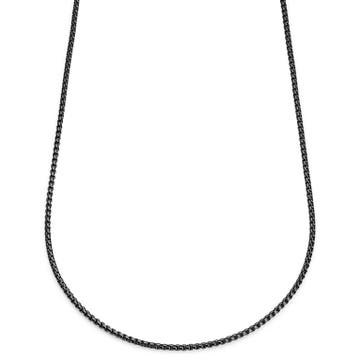 Essentials | 3 mm Gunmetal Black Curved Box Chain Necklace