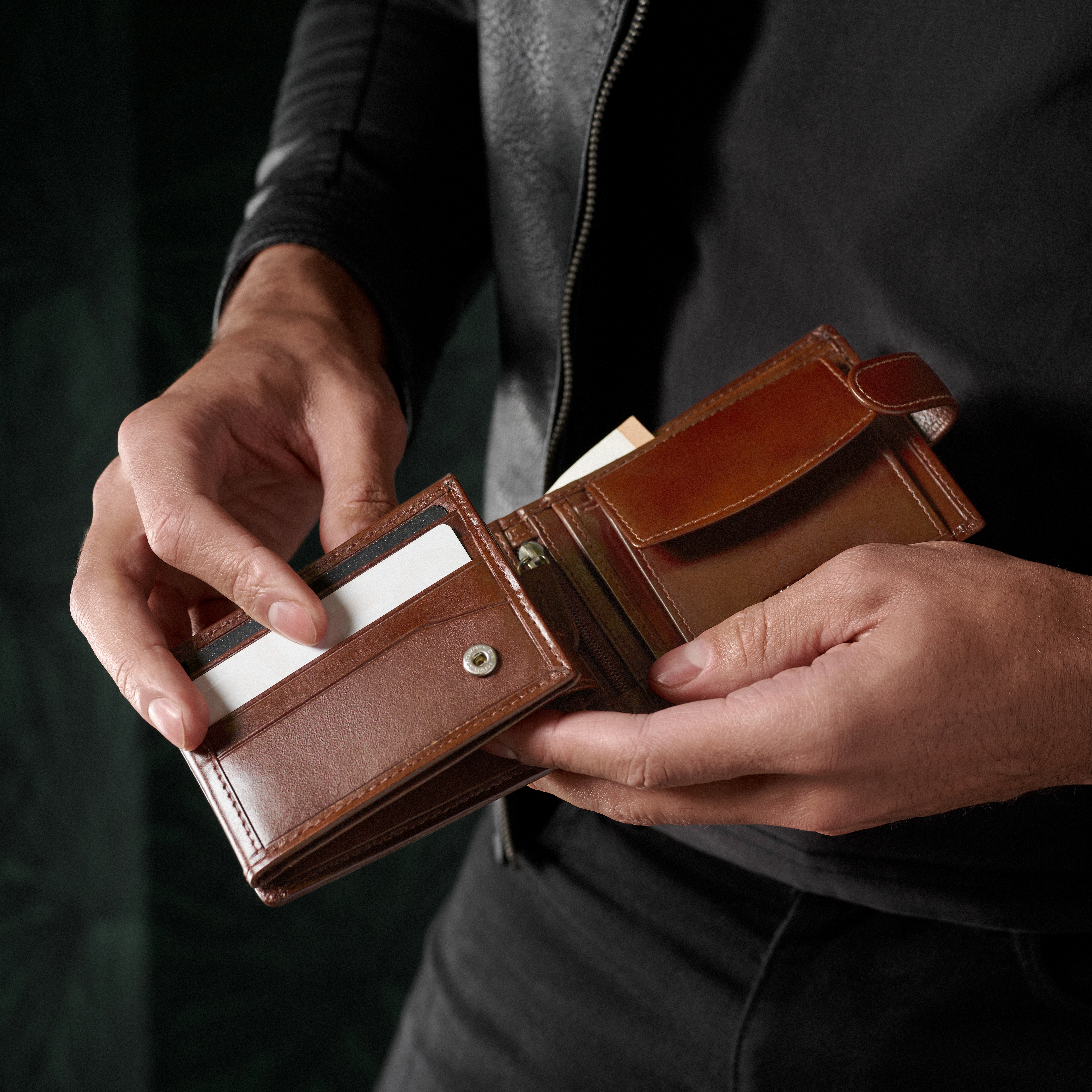 Hellbraune Ergonomische Jasper Leder Geldbörse - 3