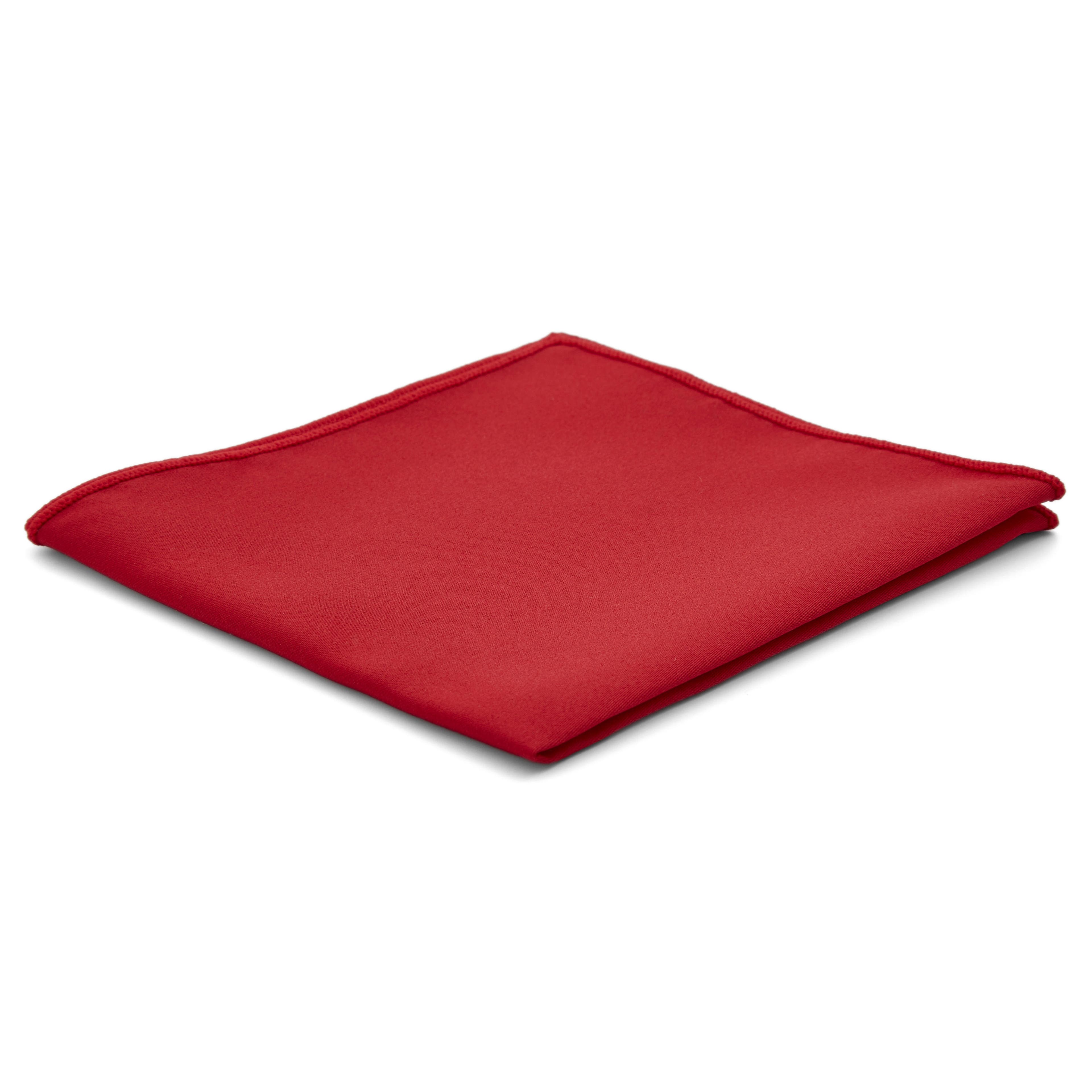 Едноцветна червена кърпичка за сако