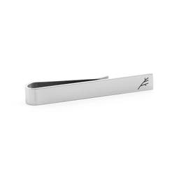 Polished Silver-Tone Stainless Steel Short Tie Bar