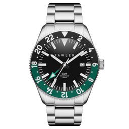 Métier | Πράσινο Ατσάλινο GMT Ρολόι