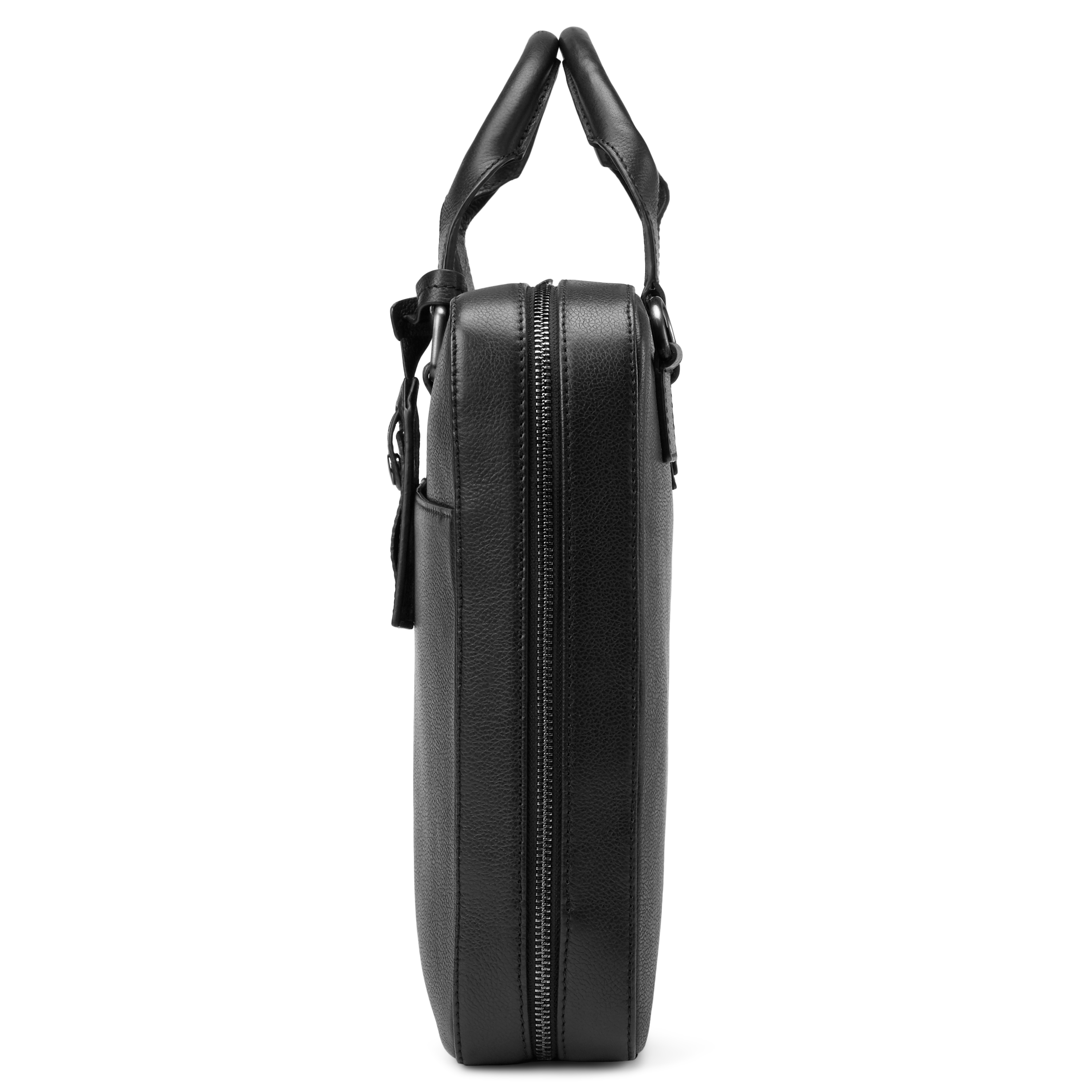 Scott Black Leather Laptop Briefcase  - 6